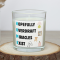 Funny new home candle with Hopefully Overdraft Miracles Exist HOME acronym design