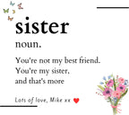 Sister Noun Message Personalised Candle | Sister Noun Gift | Sister Definition Gift | Sister Birthday | Sister Christmas | Sister Message Etsy