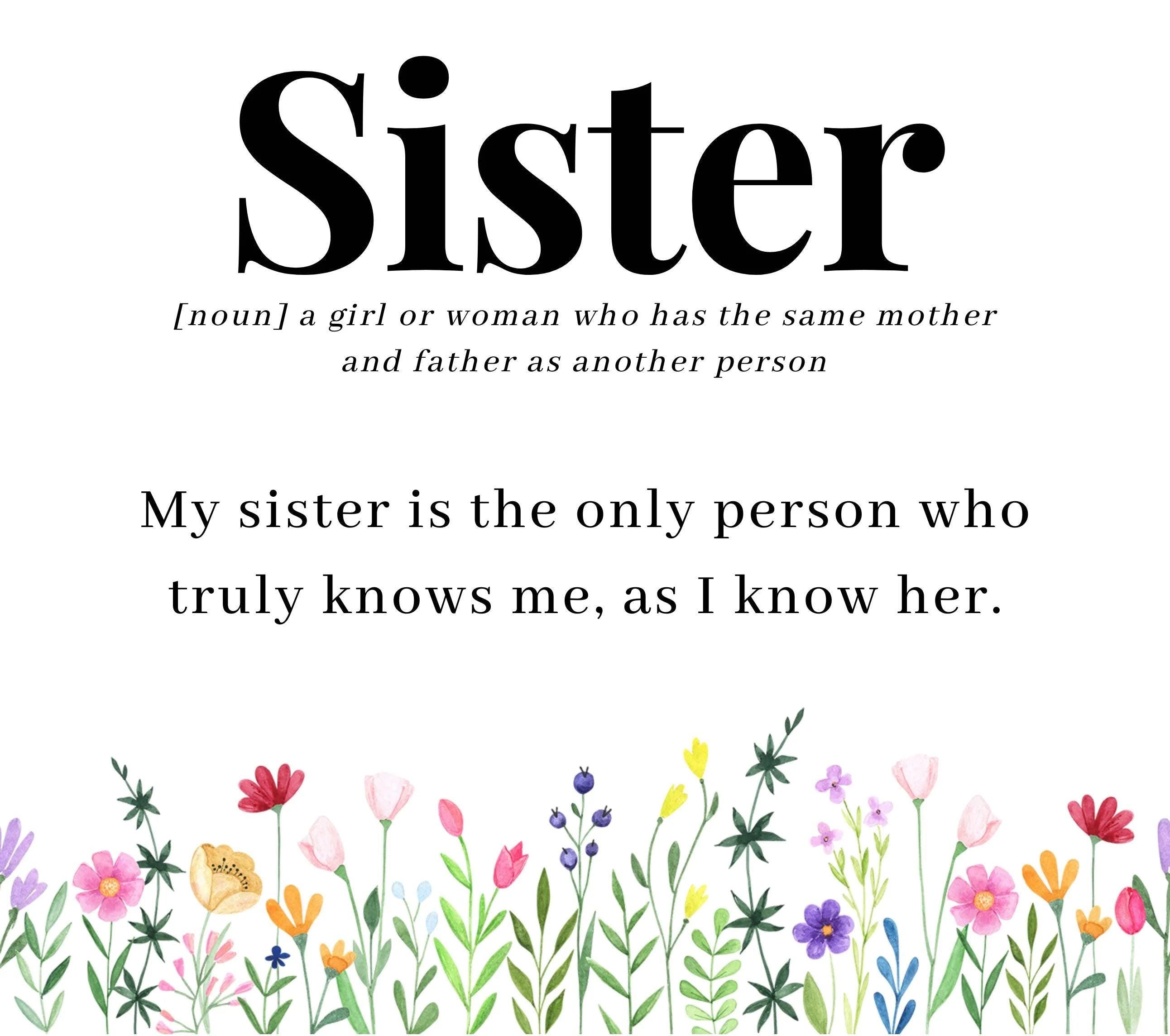 Sister Noun Message Quote Personalised Candle | Sister Noun | Sister Quote Gift | Sister Birthday | Sister Christmas | Sister Definition Etsy