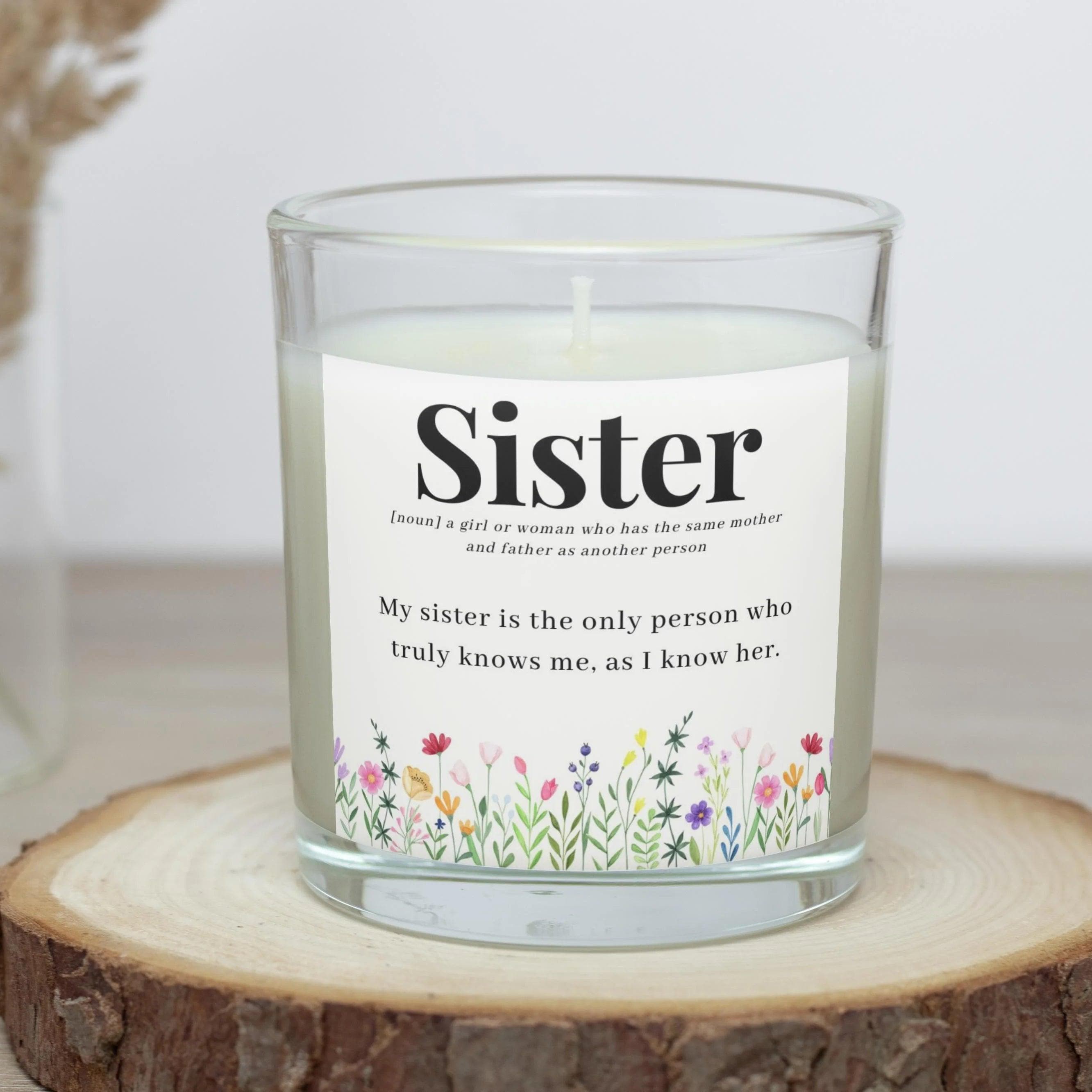 Sister Noun Message Quote Personalised Candle | Sister Noun | Sister Quote Gift | Sister Birthday | Sister Christmas | Sister Definition Etsy