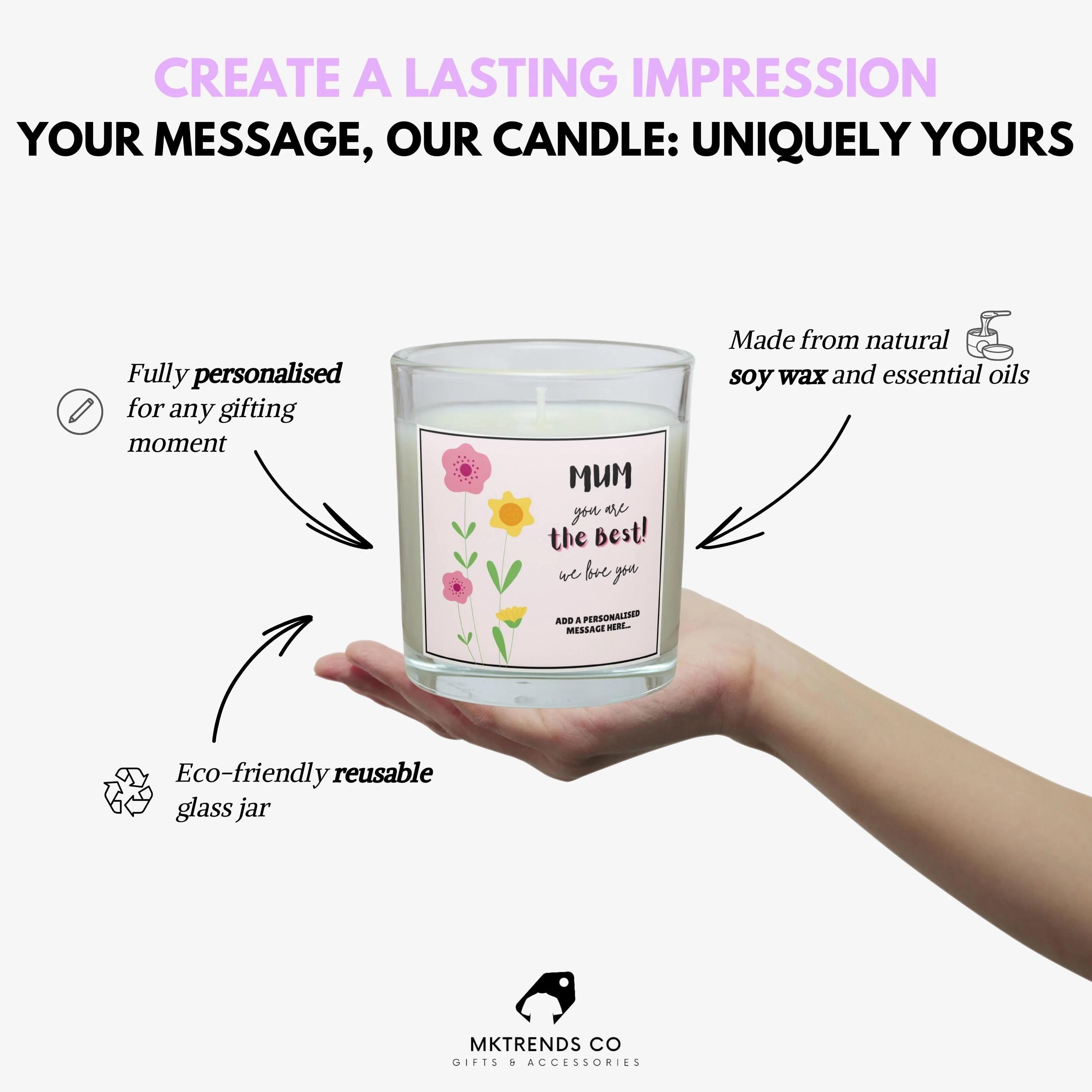 Mum you are the Best Personalised Candle | Gifts for Mum | Best Mum Gifts | Mum Flower Message Candle | Mum Birthday Gifts | Mum Christmas Etsy