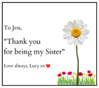 Sister Daisy Message Personalised Candle | Gift for Sister | Any Quote Message Sister Candle | Christmas | Birthday | Sister Appreciation Etsy