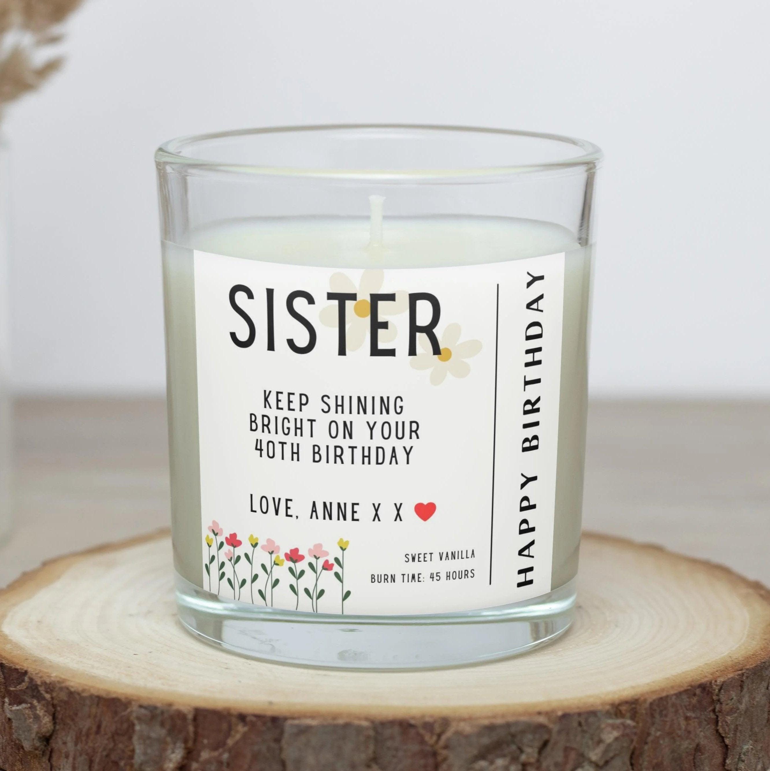 Happy Birthday Sister Personalised Candle | Sister Birthday Gift | Birthday Candle for Sister | Best Gift for Sister Birthday | Custom Gift Etsy