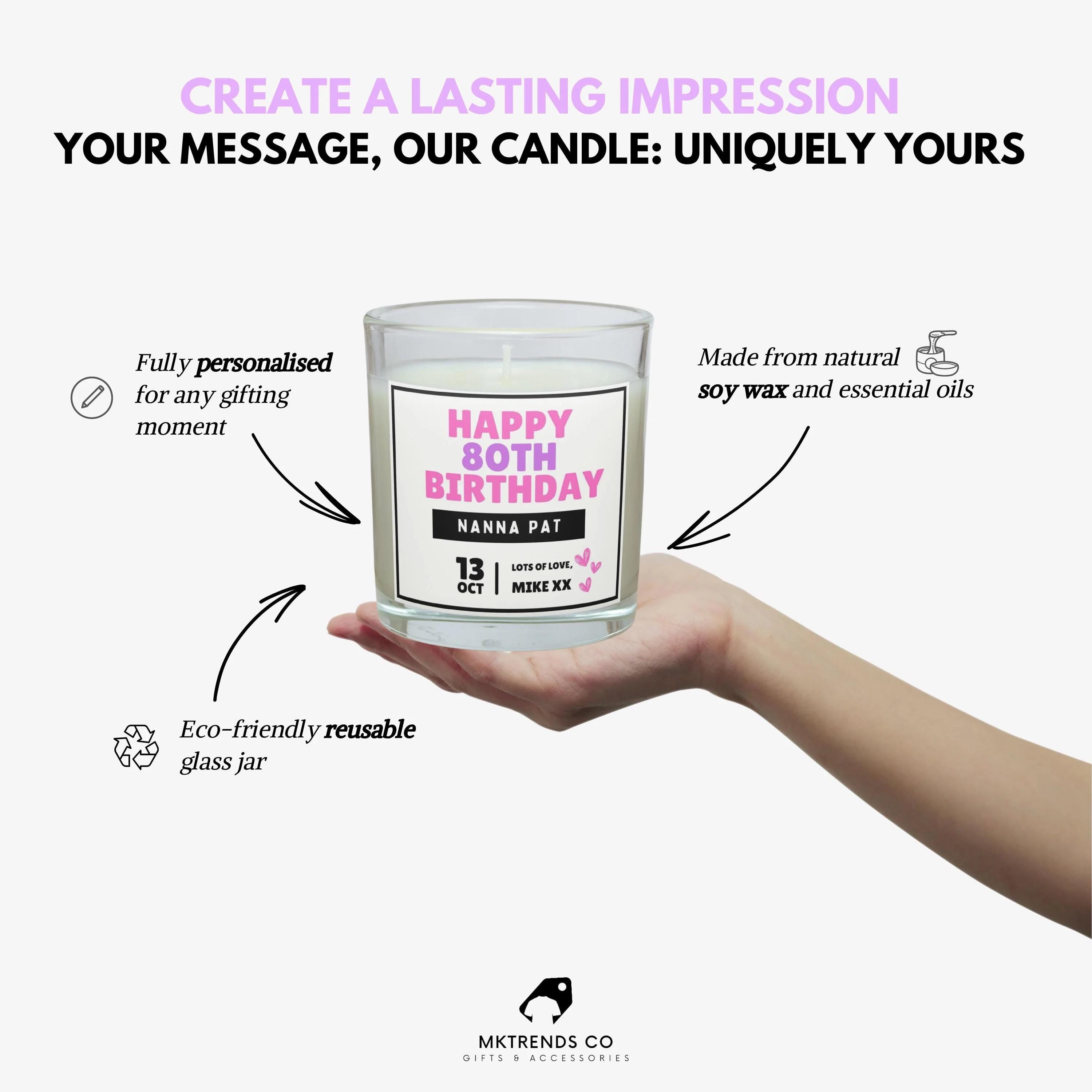 Nanna Birthday Candle | Happy Birthday Nanna Personalised Candle | Nanna Age Message Candle Gift | Happy Birthday Custom Nanna Message Gift Etsy