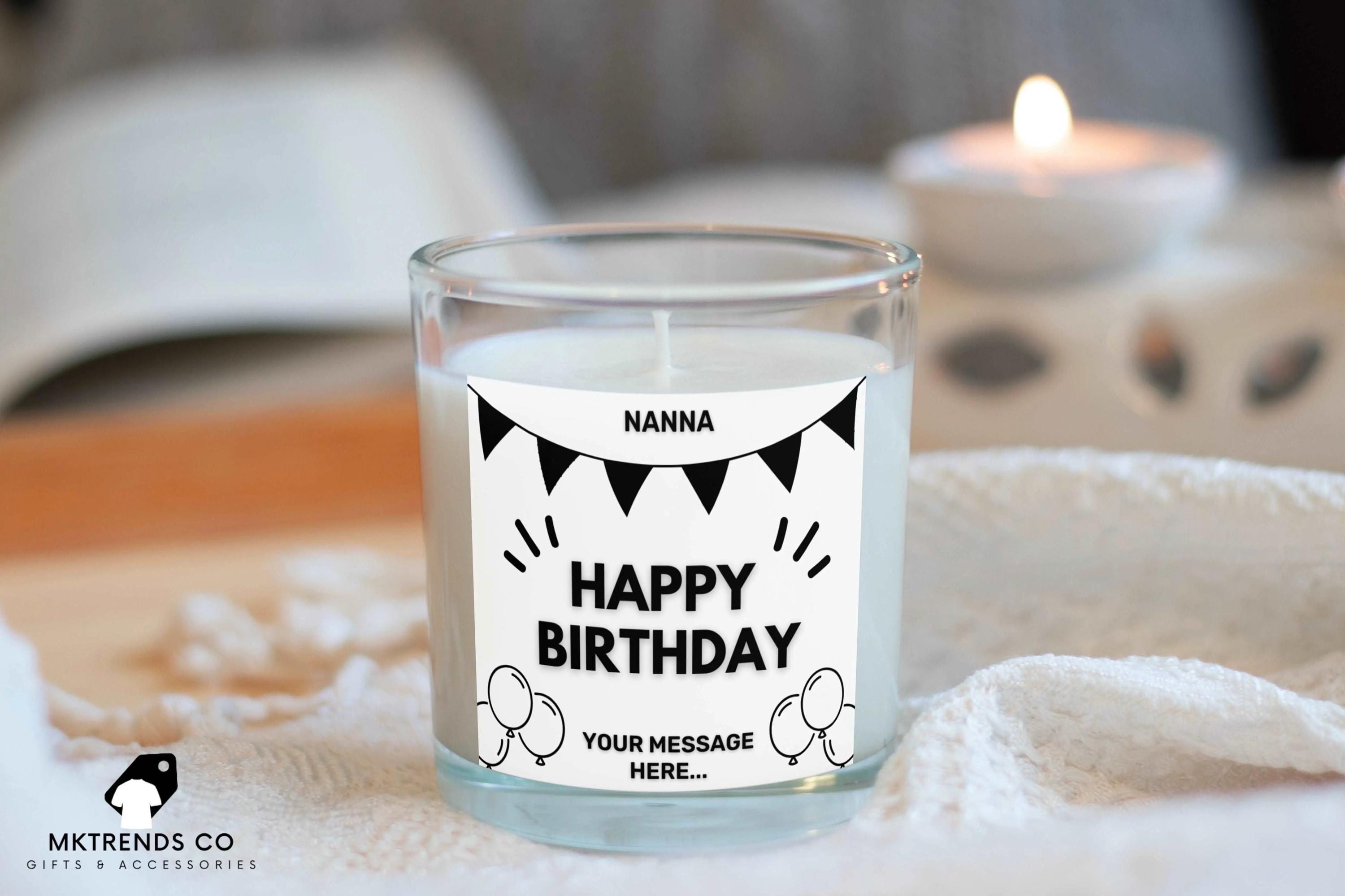 Personalised Nanna Happy Birthday Banner Candle, Gifts For Nanna, Grandma Gifts, gifts For Nan, Nanny Gifts, Nanna Birthday Gift Christmas Etsy