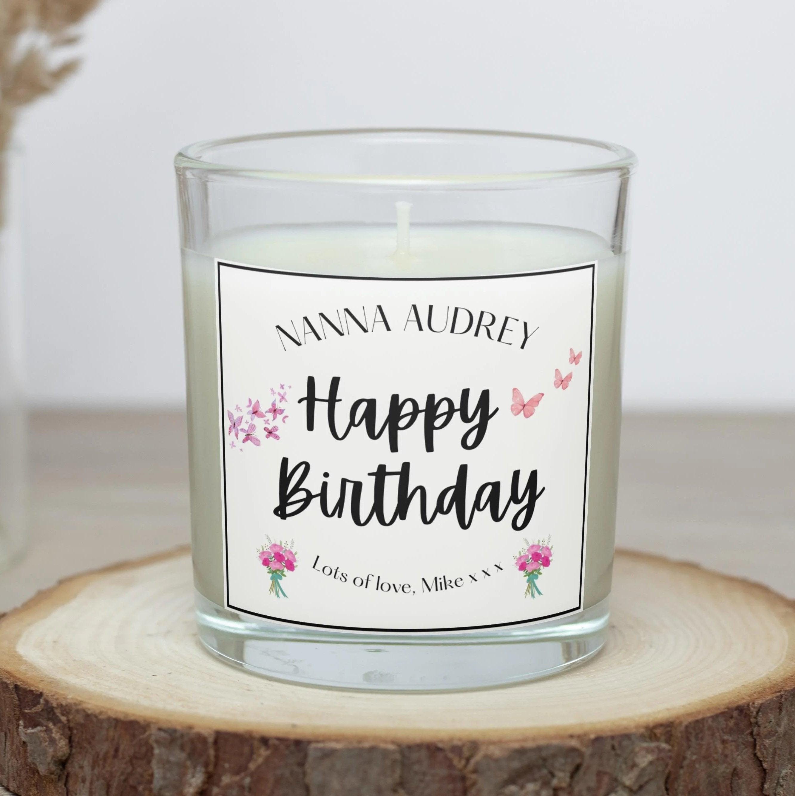 Happy Birthday Nanna Personalised Candle | Grandma Birthday Gift | Birthday Candle for Nan | Custom Birthday Message | Nanna Name Birthday Etsy