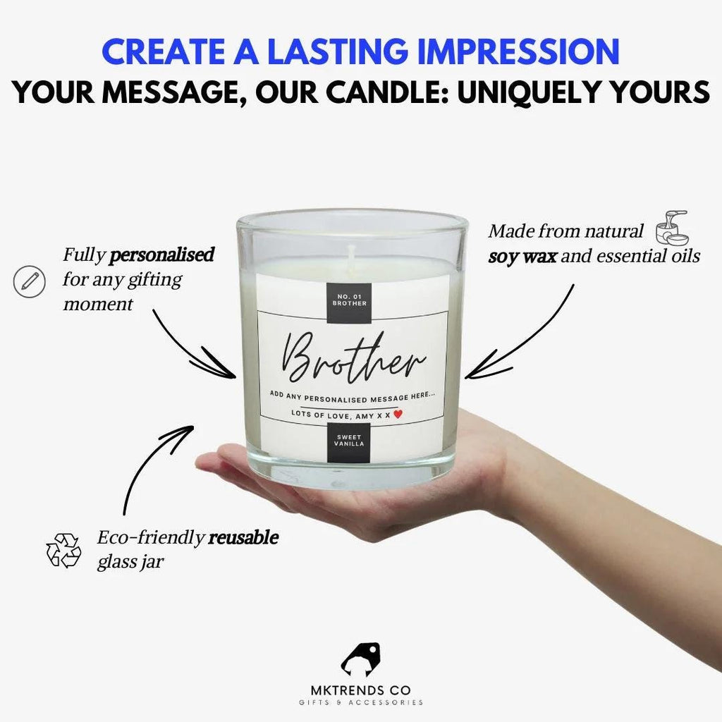 Number One Brother Personalised Candle | Gifts for Brother | Brother Gifts | Brother Message Gift | Best Brother Candle Gift | No.01 Brother Etsy