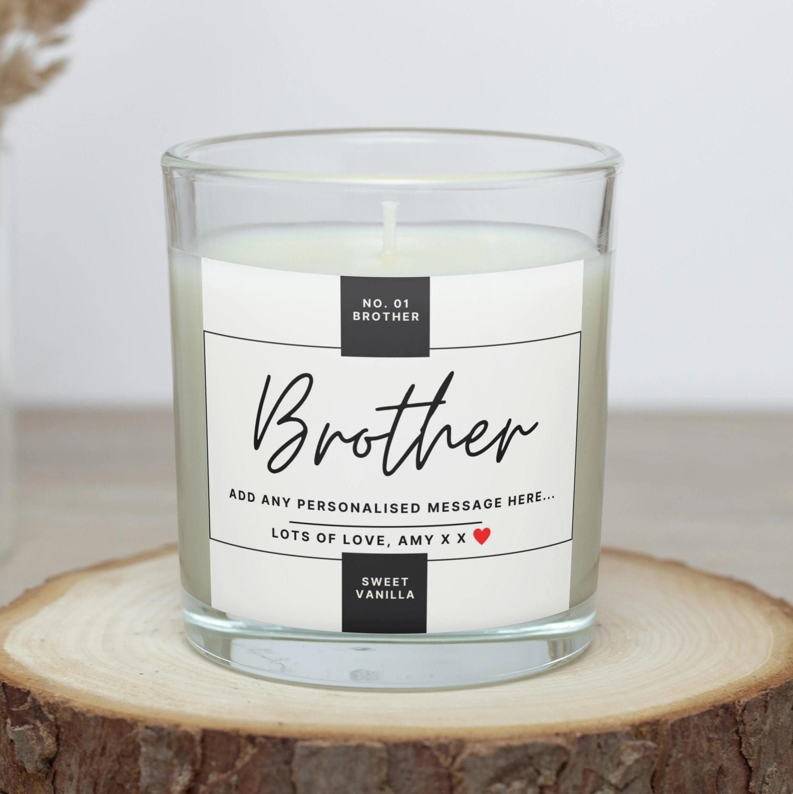 Number One Brother Personalised Candle | Gifts for Brother | Brother Gifts | Brother Message Gift | Best Brother Candle Gift | No.01 Brother Etsy