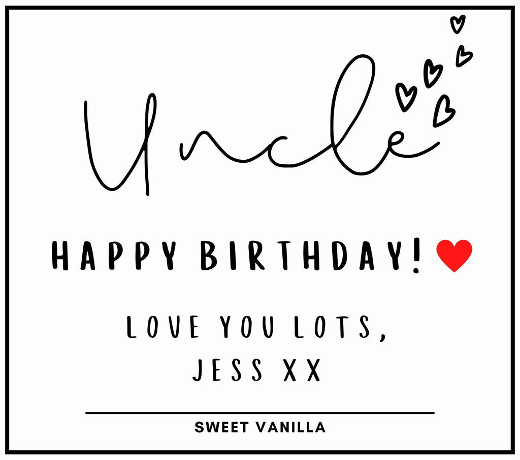 Uncle Hearts Personalised Candle | Uncle Message Gift | Best Uncle Gifts | Uncle Birthday Gift | Uncle Christmas Gift | Uncle Quote Message Etsy