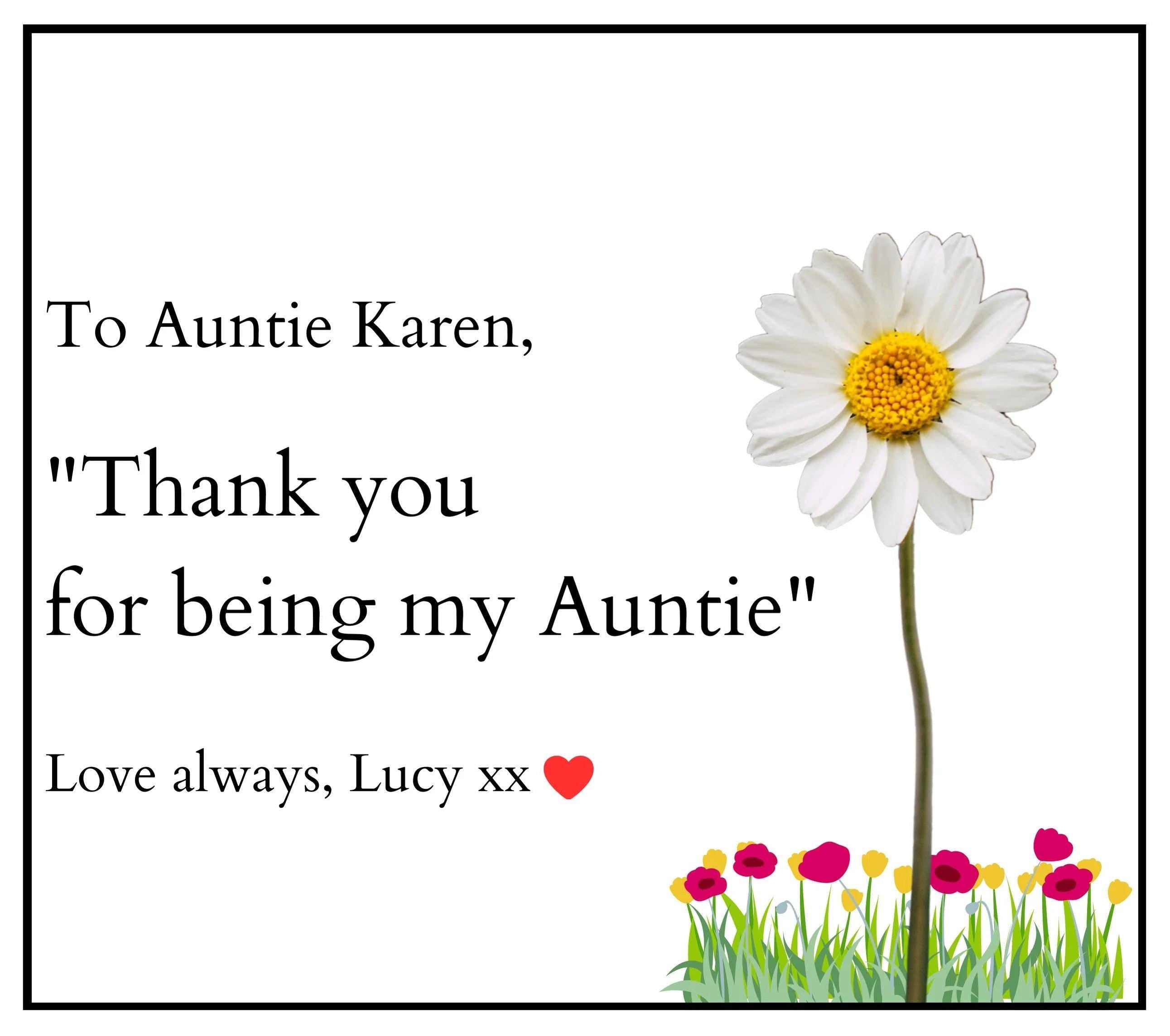 Thank You for Being My Auntie Personalised Candle Gift | Aunty Message | Cute Thoughtful Candle for Auntie | Thank You | Auntie Message Gift Etsy