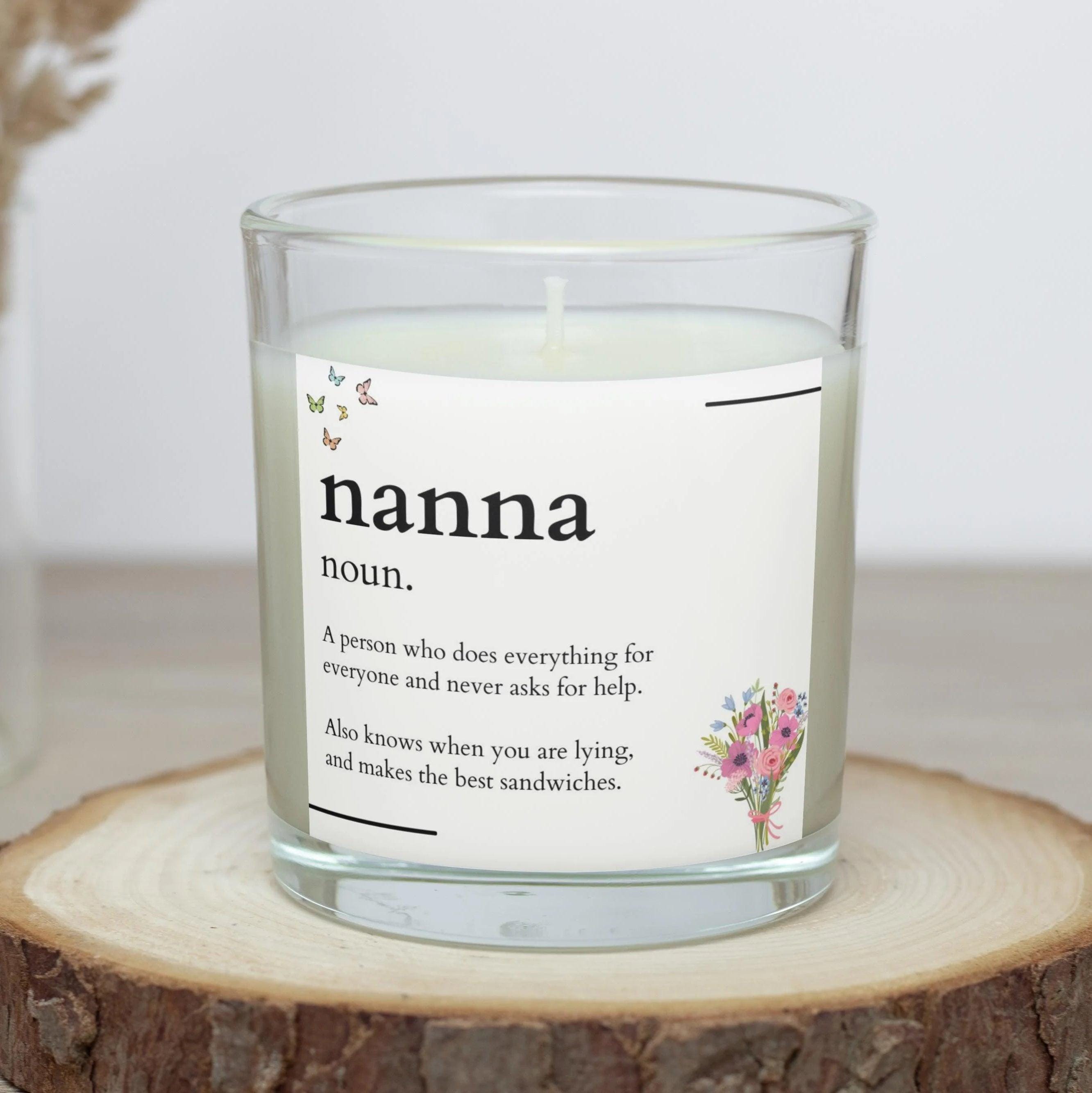Nanna Noun Personalised Candle Gift | Nanna Noun Message | Cute Nanna Gifts | Nanna Definition | Nanna Birthday | Fun Nanna Message Gifts Etsy