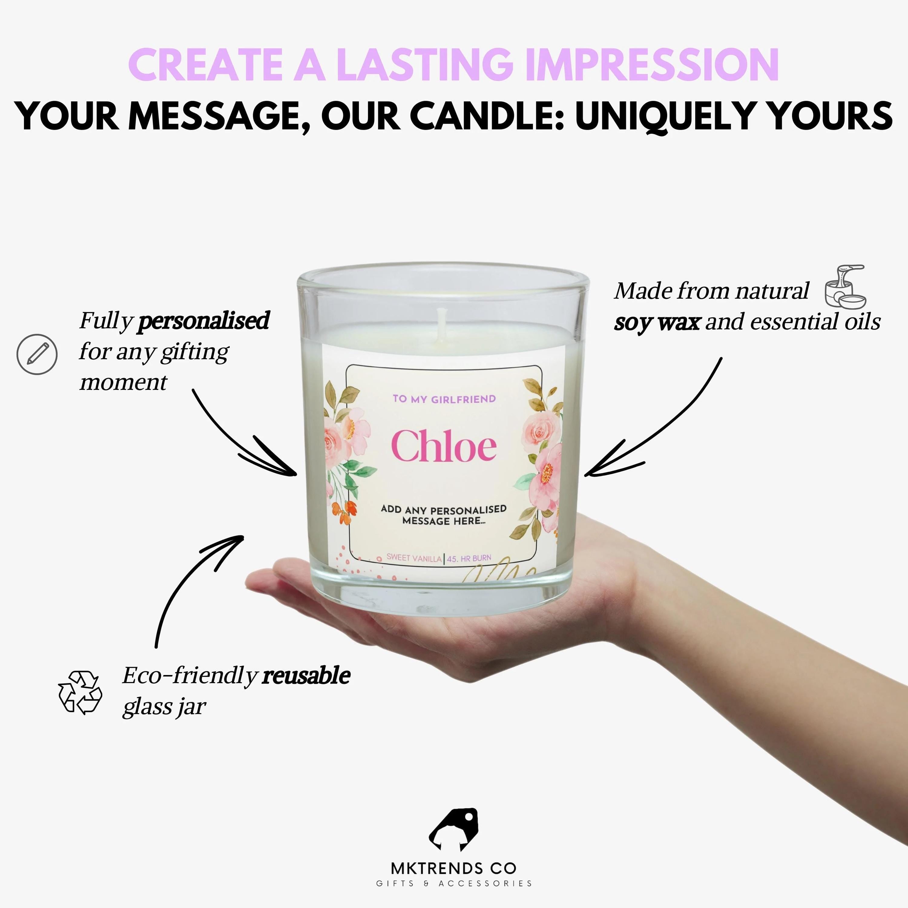 Girlfriend Name Personalised Candle | Gift for Girlfriend | My Girlfriend Name Candle | Girlfriend Anniversary | Christmas | Birthday Gift Etsy