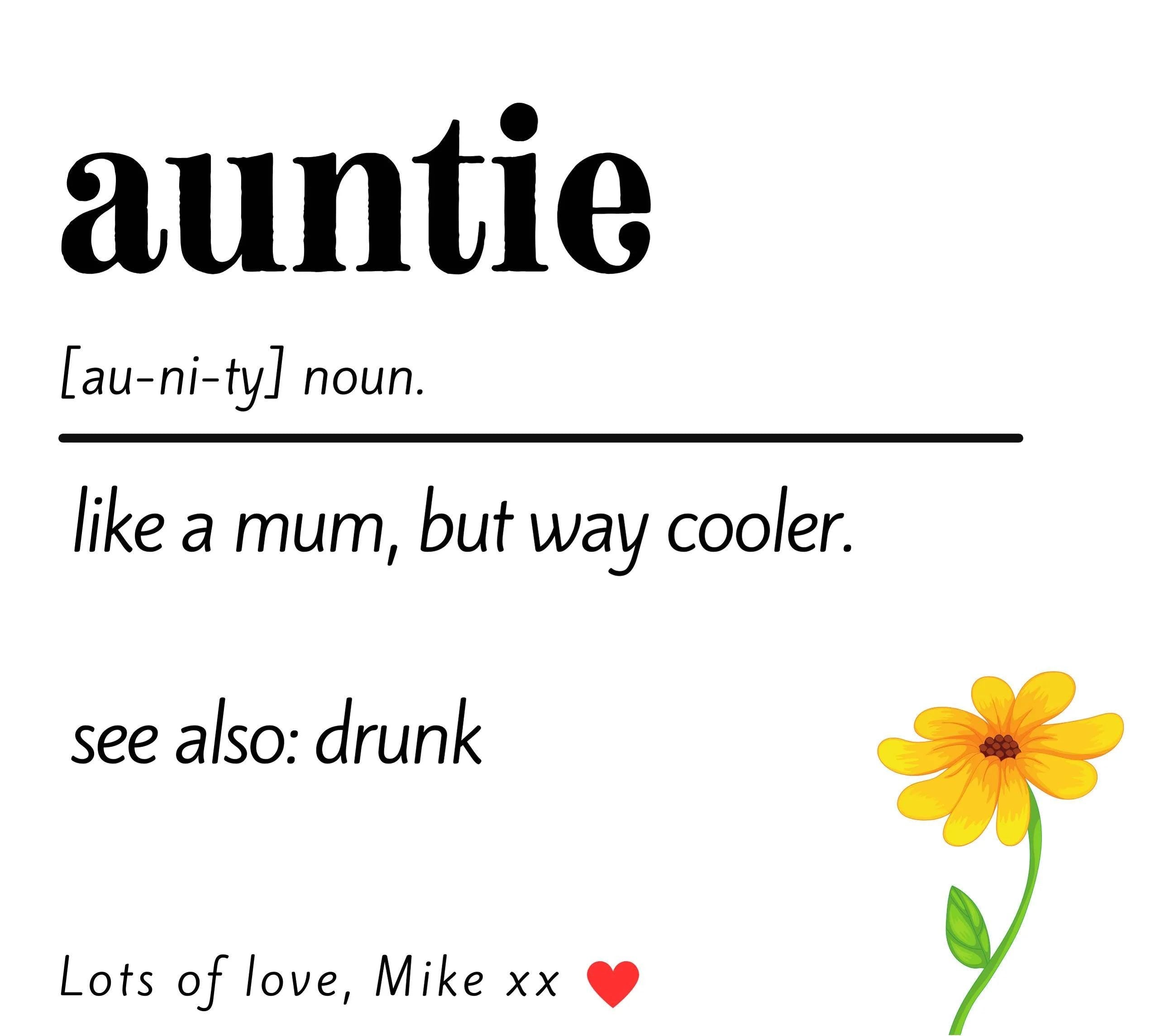 Auntie Noun Personalised Candle Gift | Funny Auntie Noun Gift | Auntie Noun Message Gift | Auntie Birthday | Thoughtful Aunty Message Gift Etsy