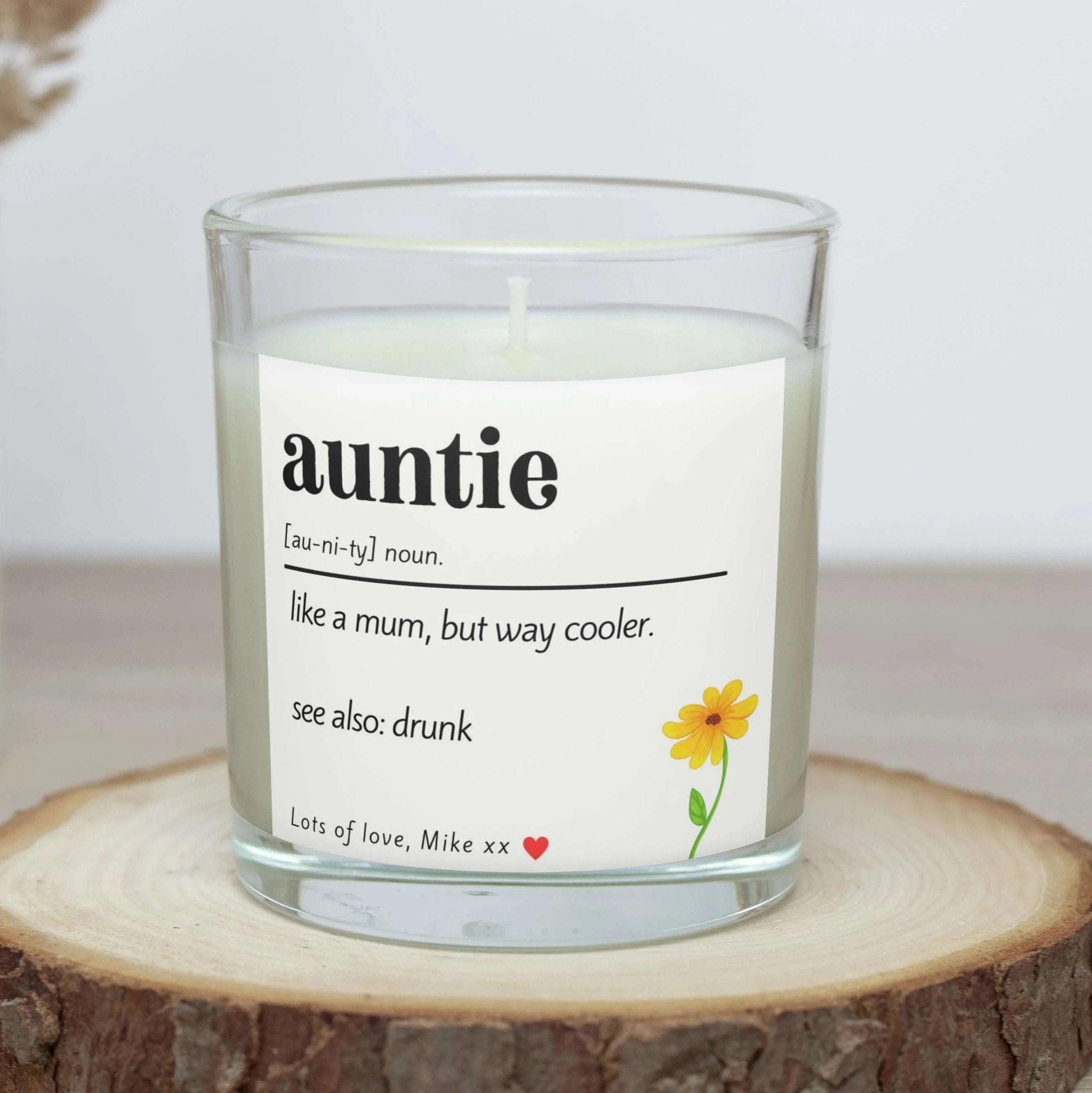 Auntie Noun Personalised Candle Gift | Funny Auntie Noun Gift | Auntie Noun Message Gift | Auntie Birthday | Thoughtful Aunty Message Gift Etsy