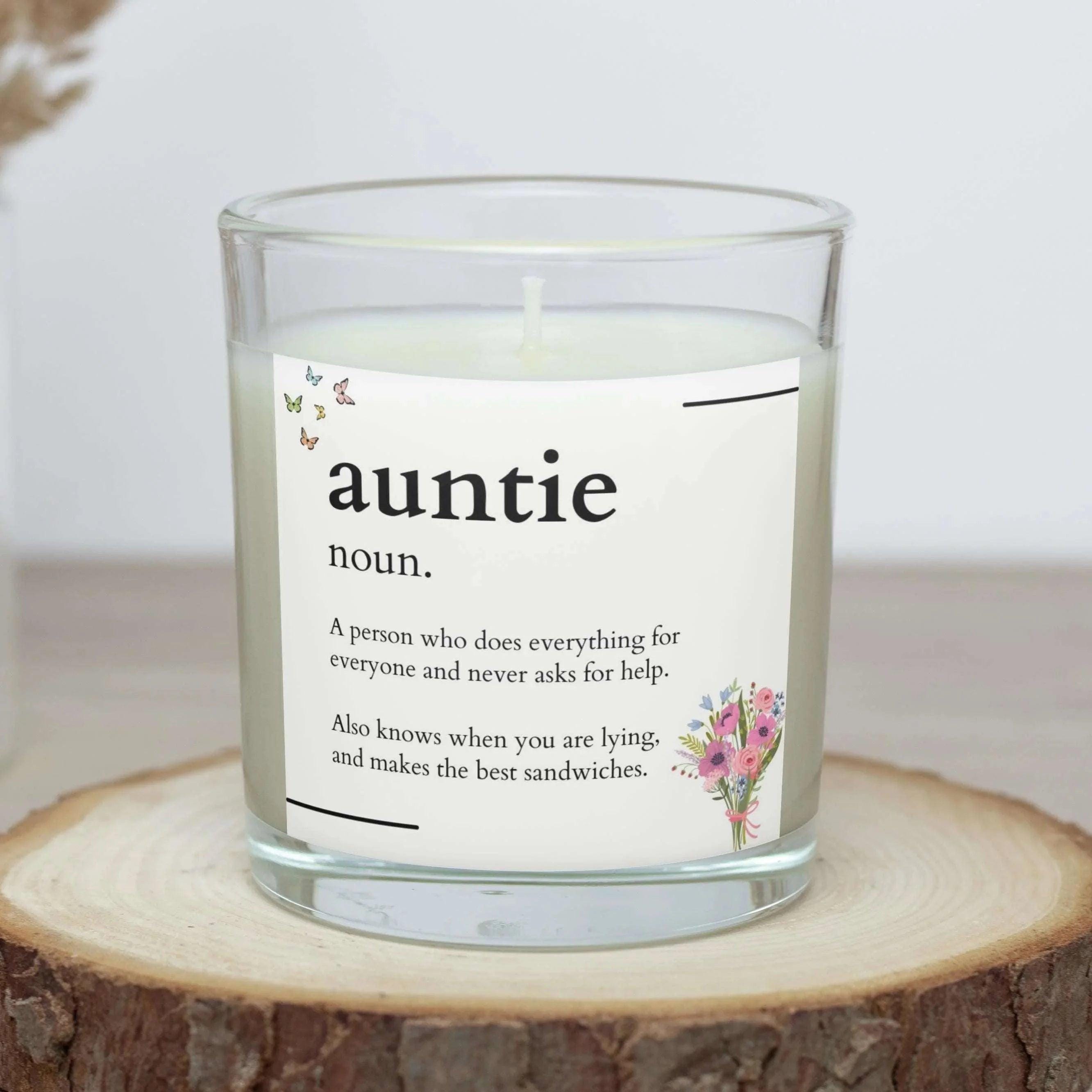 Auntie Noun Quote Personalised Candle Gift | Auntie Noun Gift | Auntie Definition Gift | Auntie Message Gift | Thoughtful Candle for Auntie Etsy