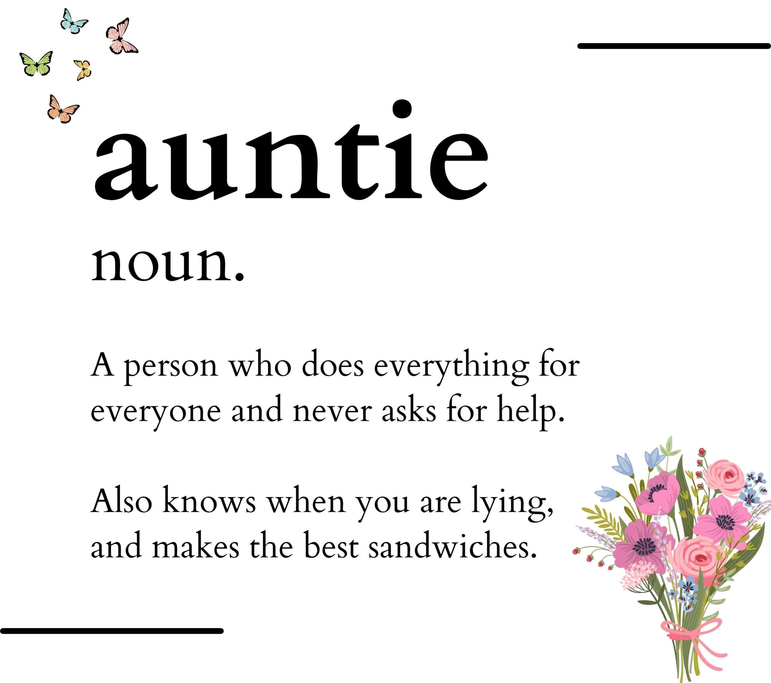 Auntie Noun Quote Personalised Candle Gift | Auntie Noun Gift | Auntie Definition Gift | Auntie Message Gift | Thoughtful Candle for Auntie Etsy