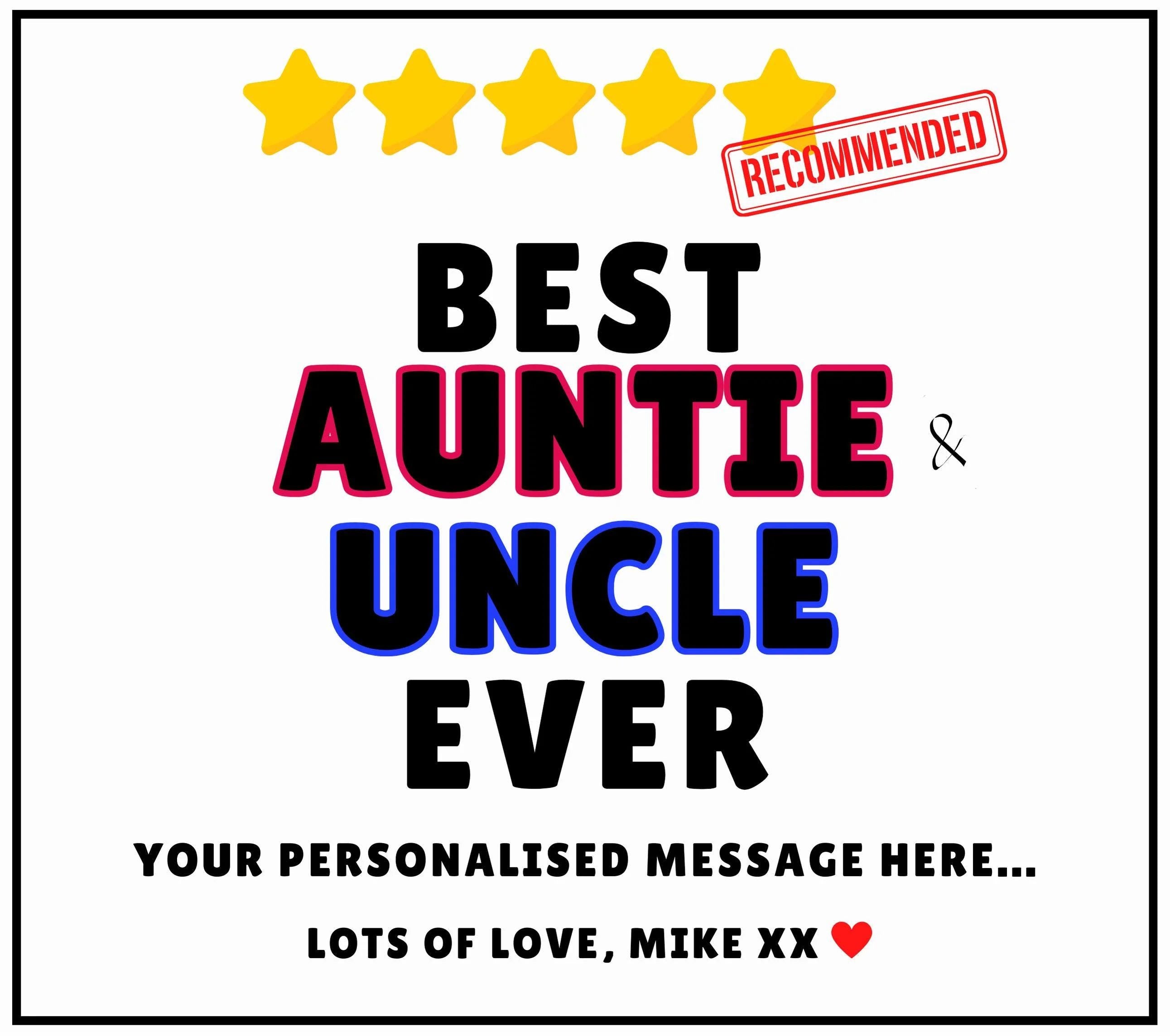 Best Auntie & Uncle Ever Personalised Candle | Auntie Uncle Gift | Novelty Auntie and Uncle Gift | Funny Message Award | Auntie Uncle Gift Etsy