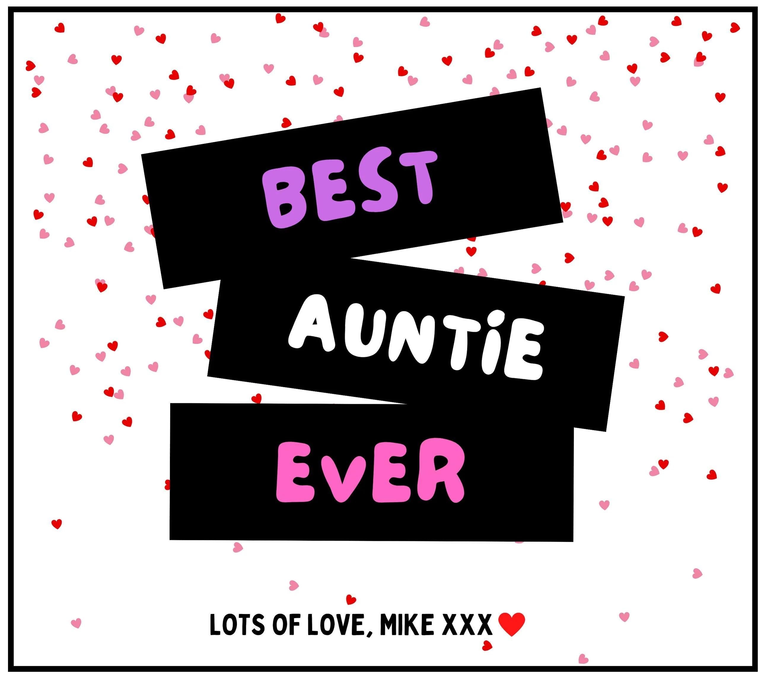 Best Auntie Ever Hearts Personalised Candle Gift | Gift from Niece and Nephew | Aunty Message Candle | Auntie Name Message Personalised Gift Etsy