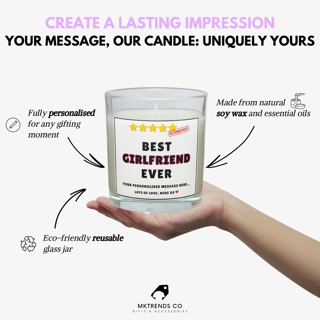 Personalised Best girlfriend Ever Stars Candle Gifts for Girlfriend, Gifts For Wife, Relationship Gifts for Couples, Soulmate Gifts Etsy