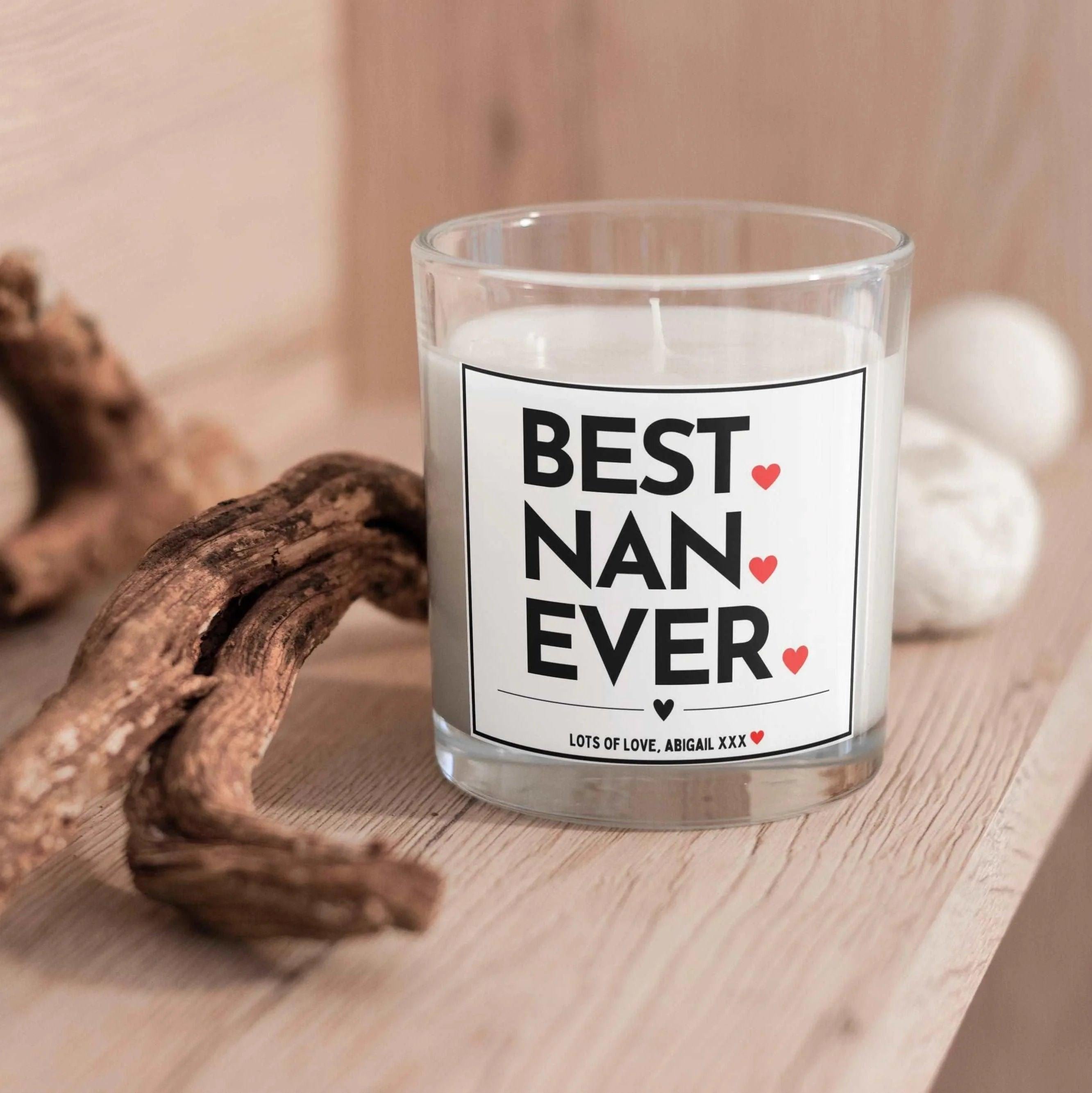 Best Nan Ever Personalised Candle Gift | Best Nan Message Gift | Best Nanna Gift | Best Grandma Gift | Nan Christmas | Nan Birthday Gifts Etsy
