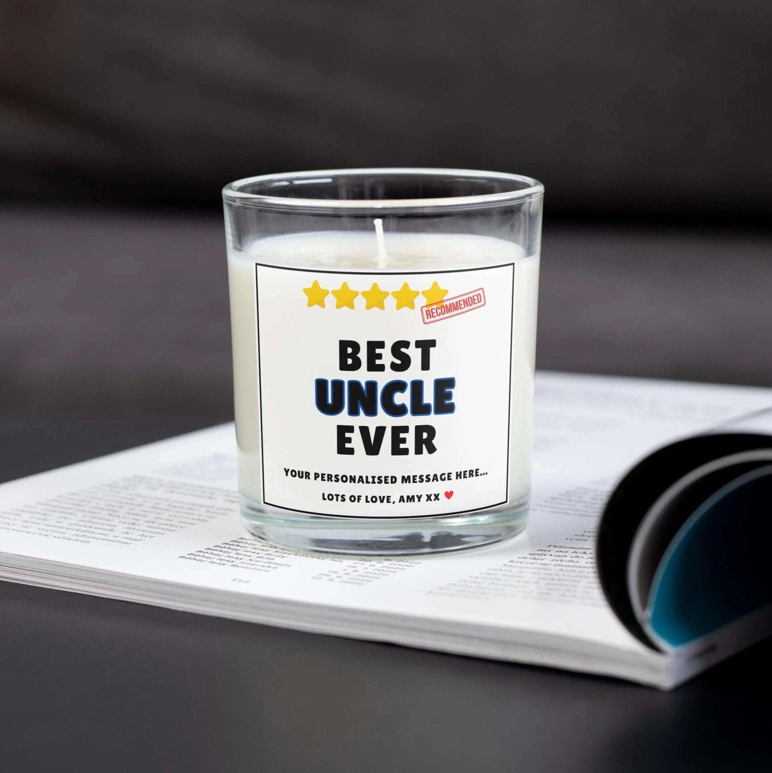 Personalised Best Uncle Ever Stars Candle, Gifts For Uncle, Birthday Gift For Uncle, Thank You Uncle, Best Uncle Gifts Christmas Etsy