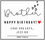 Brother Hearts Personalised Candle | Message Gift for Brother | Brother Birthday | Brother Christmas | Best Gifts for Brother | Personalised Etsy
