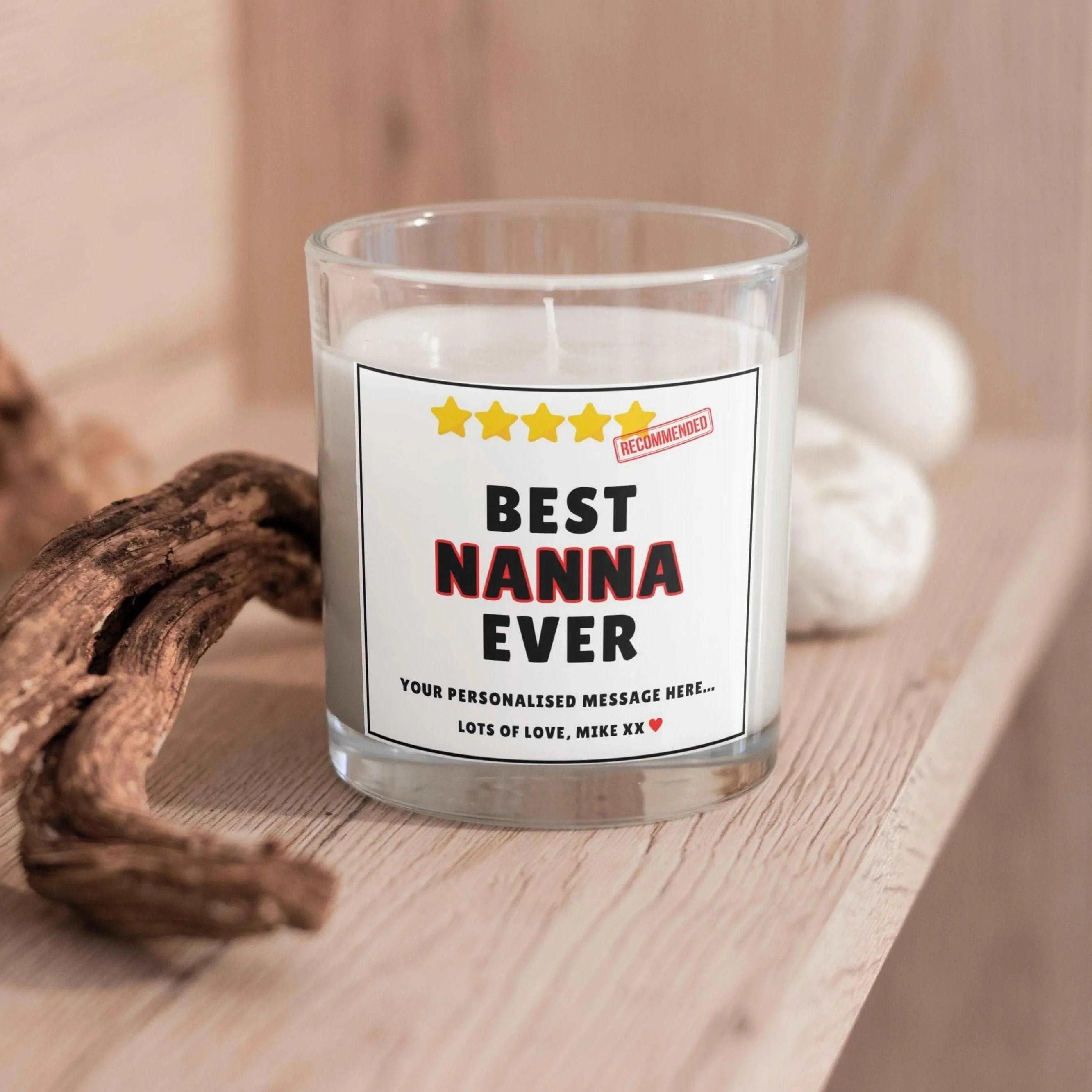 5 Star Best Nan Ever Personalised Candle | Nanna Funny Five Star Review Gift | Fun Novelty Gift for Nan | Nanna Birthday | Thank You Nanna Etsy