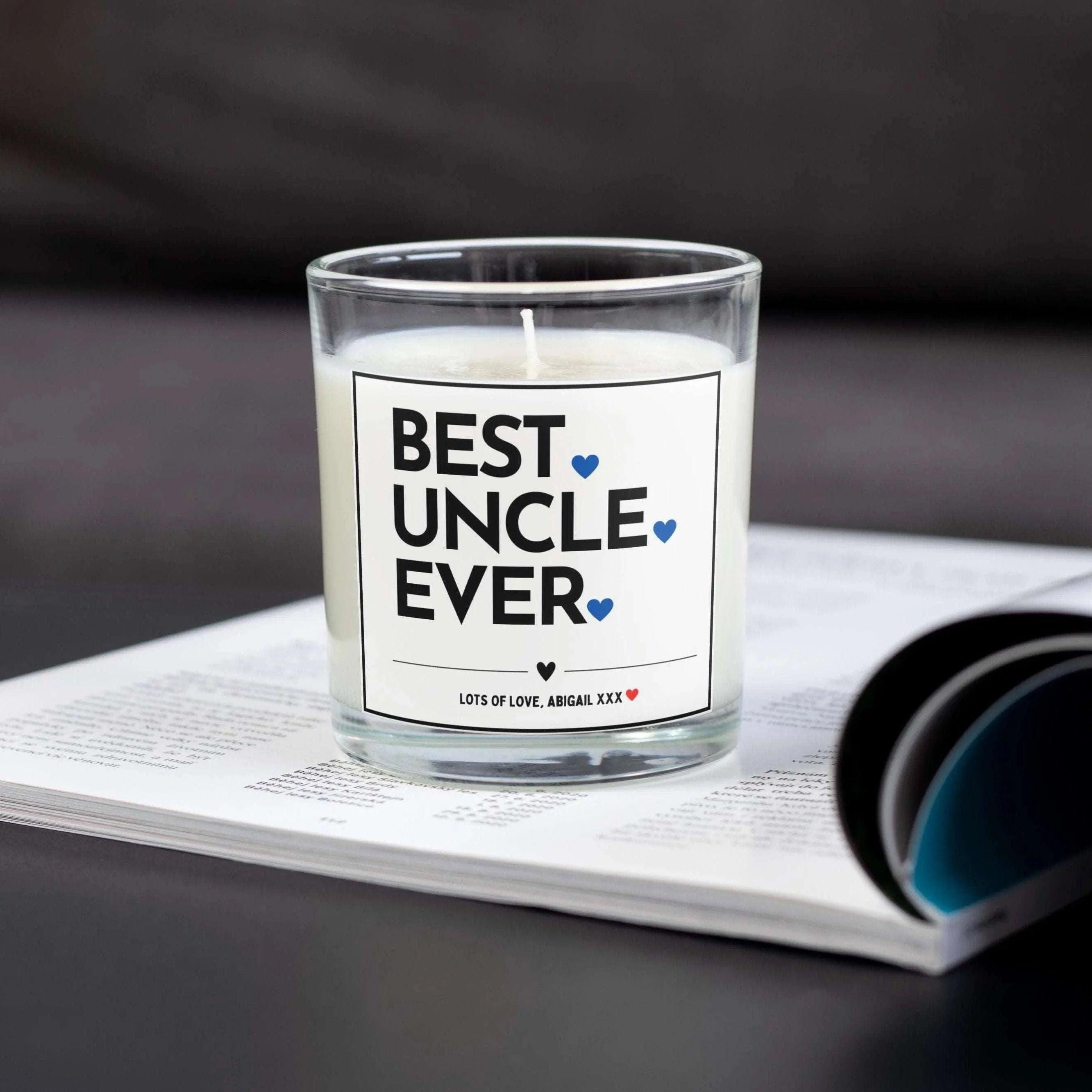 Best Uncle Ever Personalised Candle | Best Uncle Gift | Best Uncle Message Candle | Thank You Uncle | Uncle Birthday | Christmas Candle Gift Etsy