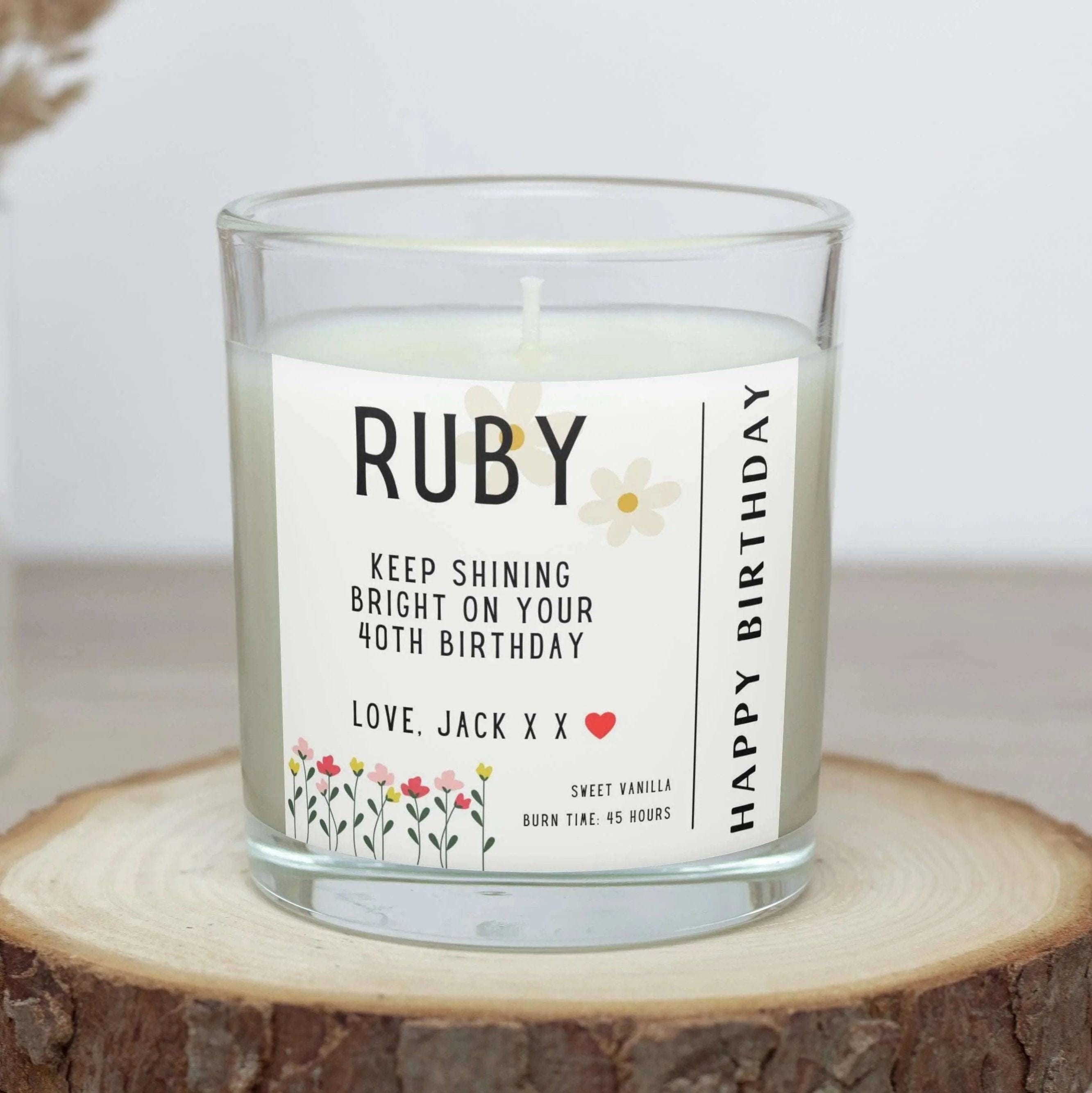 Girlfriend Happy Birthday Personalised Candle Gift | Any Message Birthday Candle | Happy Birthday Girlfriend Message Gift | Birthday Candle Etsy