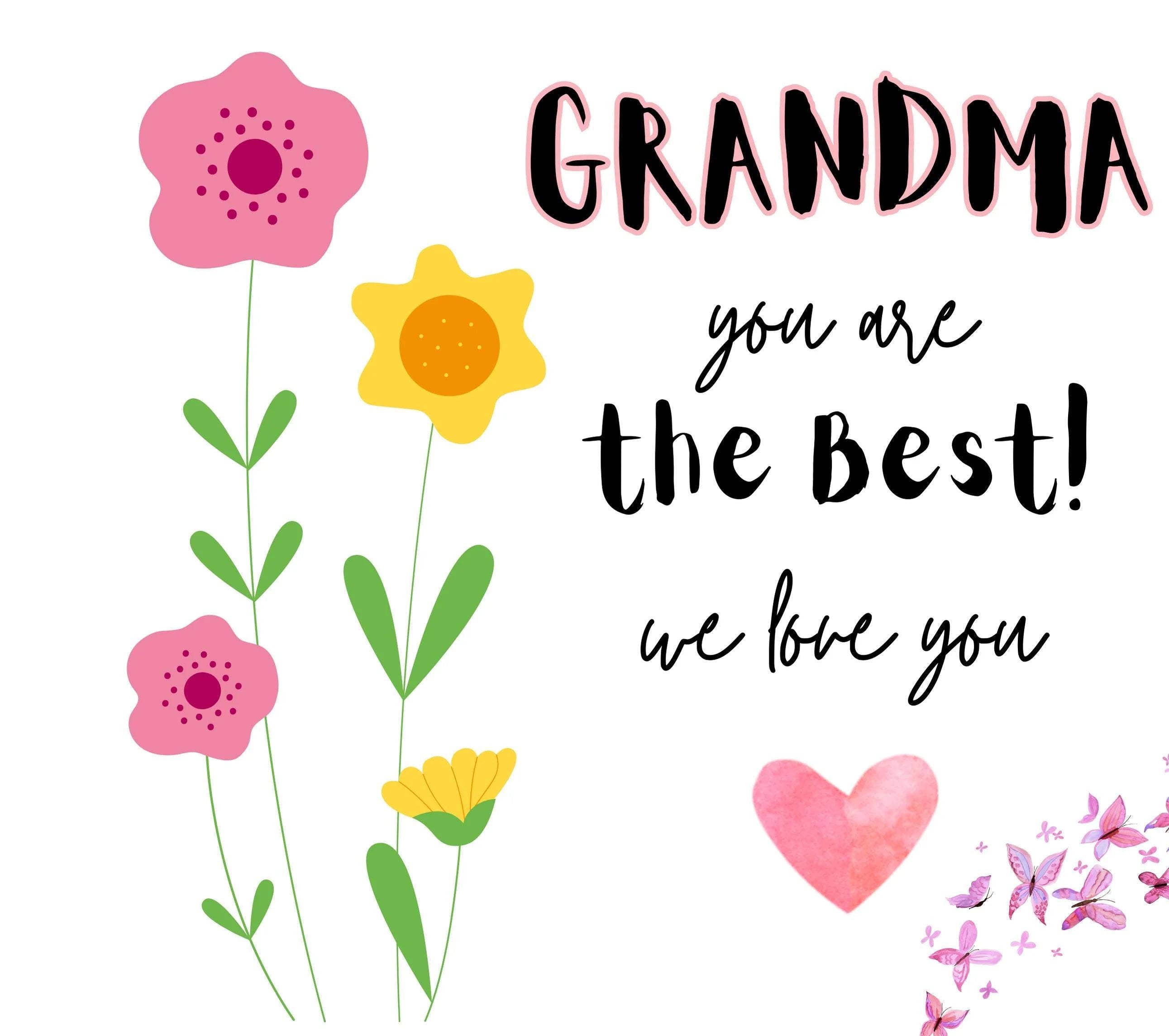 Grandma You're the Best Personalised Candle | Best Grandma Gift | Grandma Flowers Gift | Grandma Message Candle | Grandma Birthday Gifts Etsy