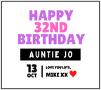 Auntie Happy Milestone Birthday Personalised Candle Gift | Birthday Age and Message | Birthday Gift for Aunty | Happy Birthday Aunt Candle Etsy