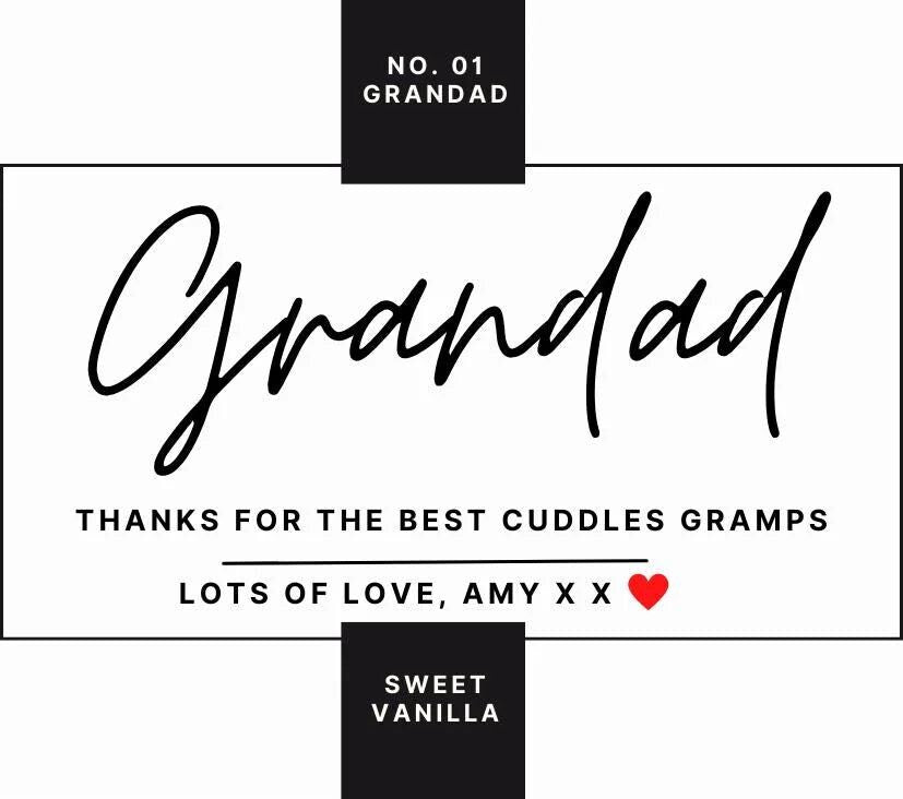 Number 1 Grandad Personalised Candle | Number One Grandad Gift | Custom Grandad Message | Birthday Gift for Grandad | Thank You Grandad Gift Etsy