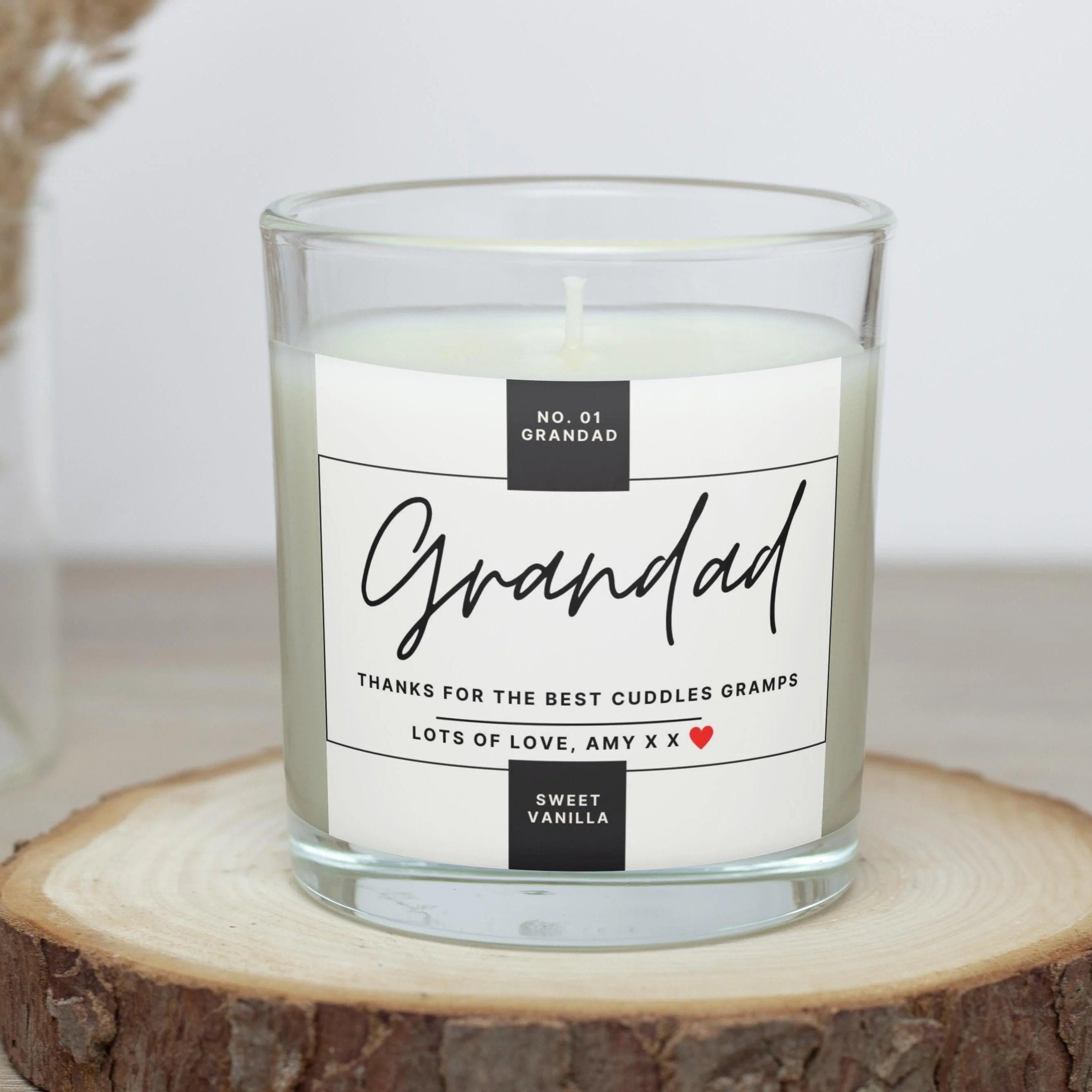 Number 1 Grandad Personalised Candle | Number One Grandad Gift | Custom Grandad Message | Birthday Gift for Grandad | Thank You Grandad Gift Etsy