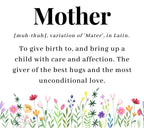 Mother Noun Quote Flowers Personalised Candle | Mum Noun Quote Candle | Gift for Mum | Mum Birthday | Mother's Day Gift | Best Mum Candle Etsy