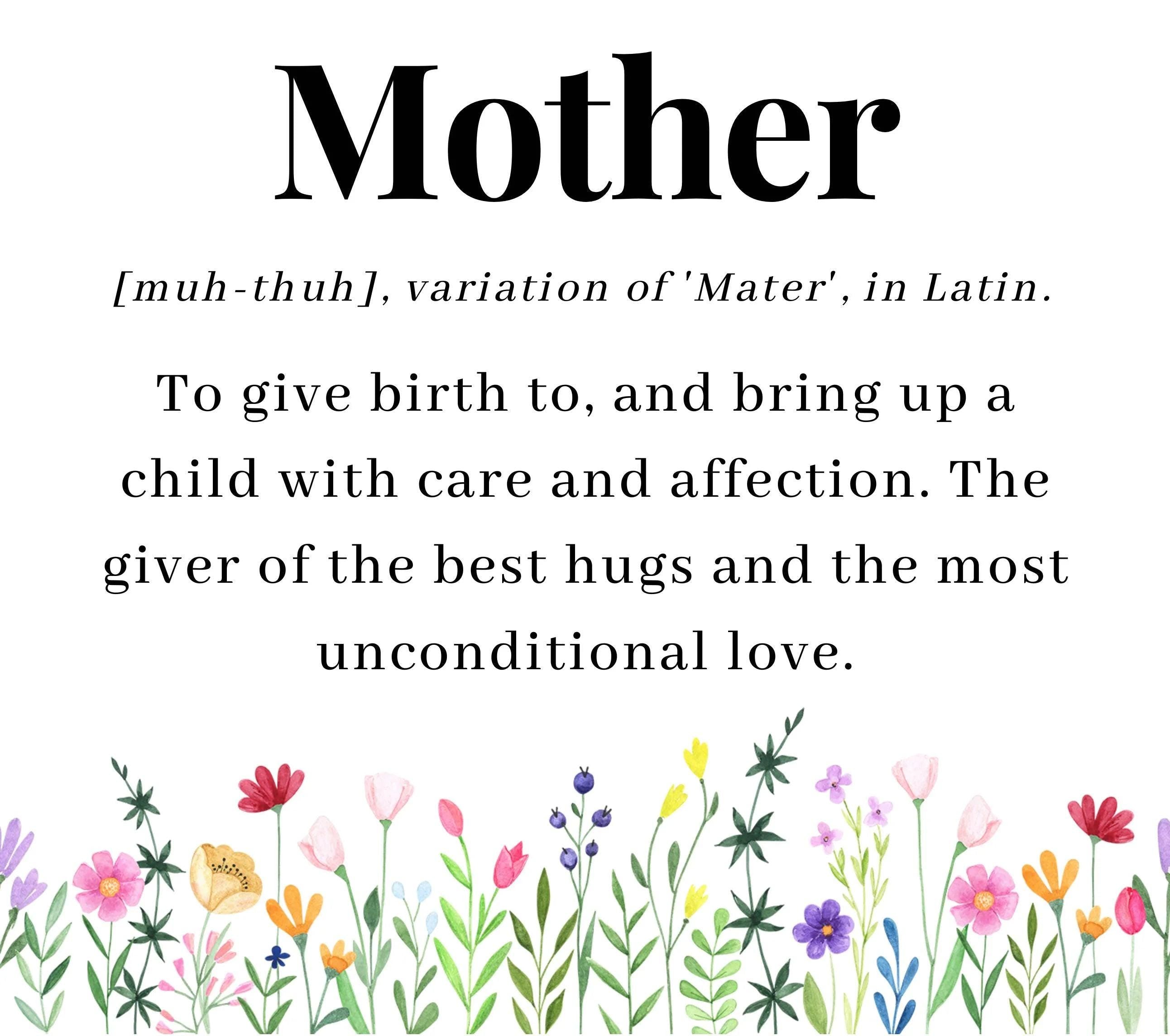 Mother Noun Quote Flowers Personalised Candle | Mum Noun Quote Candle | Gift for Mum | Mum Birthday | Mother's Day Gift | Best Mum Candle Etsy
