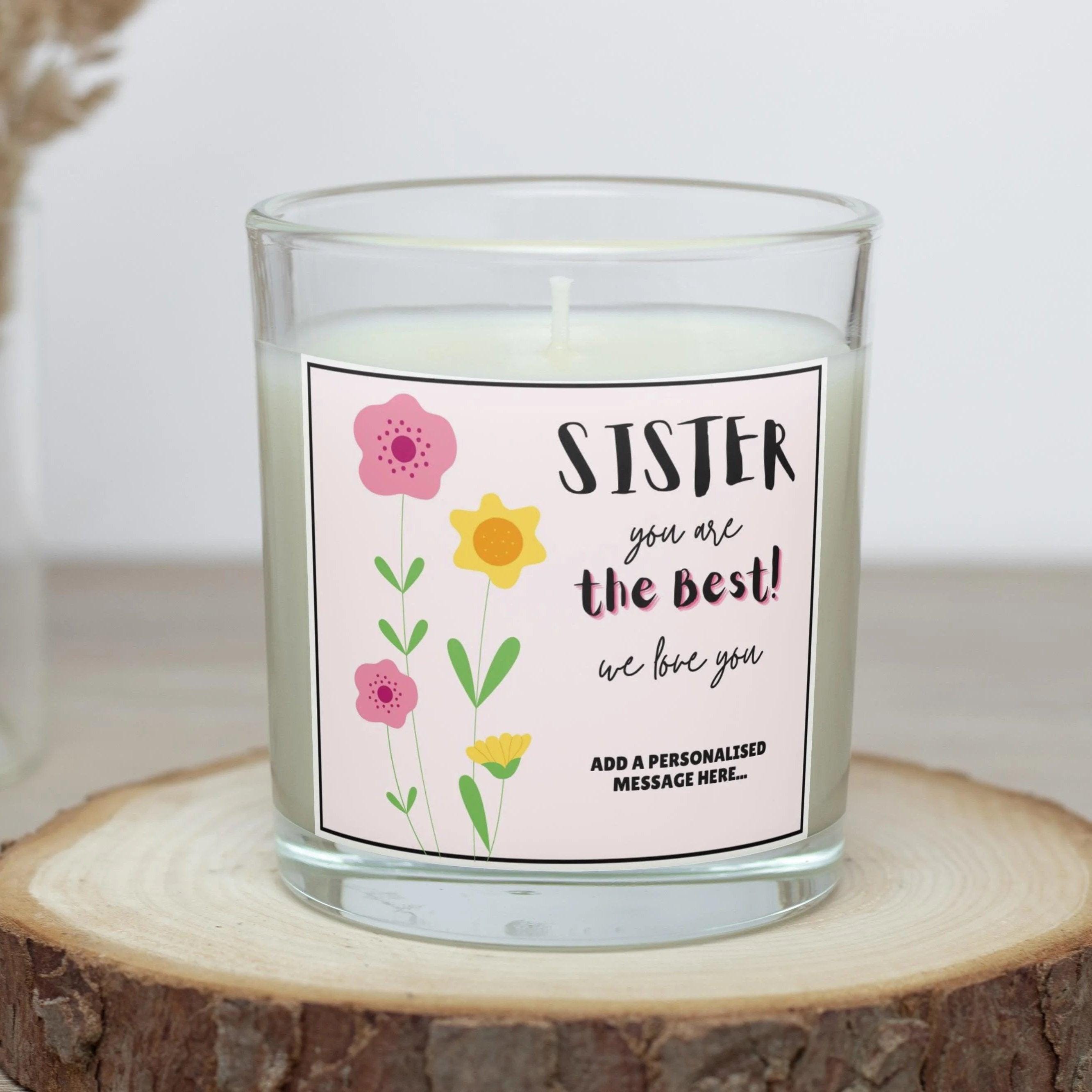 The Best Sister Personalised Candle | Sister You're the Best Gift | Custom Message Sister Candle Gift | Sister Christmas | Sister Birthday Etsy