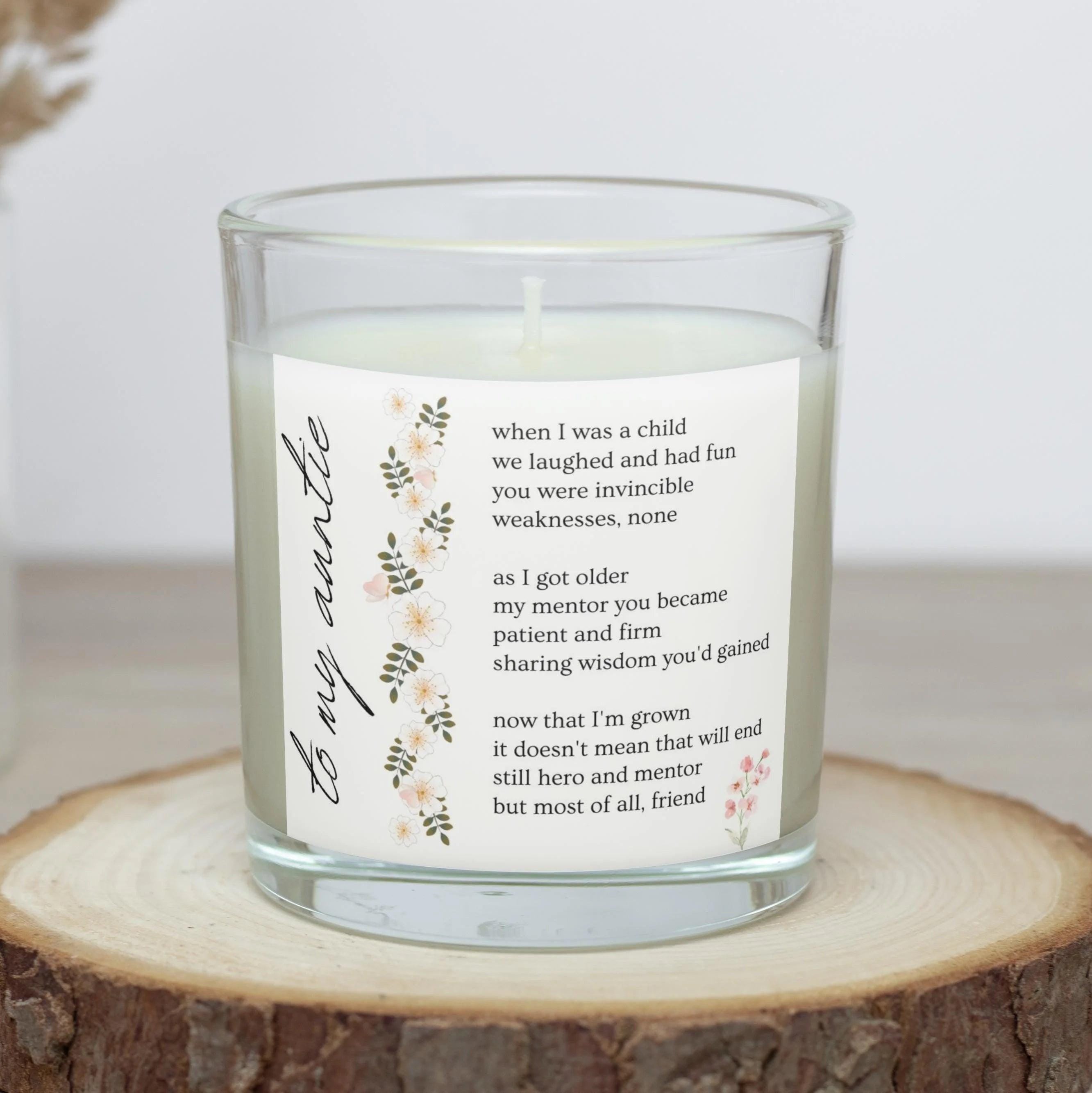 To My Auntie Quote Personalised Candle Gift | Like a Mum Gift | Aunty Poem Message Candle | Gift for Auntie | Aunt Birthday | Thank You Gift Etsy