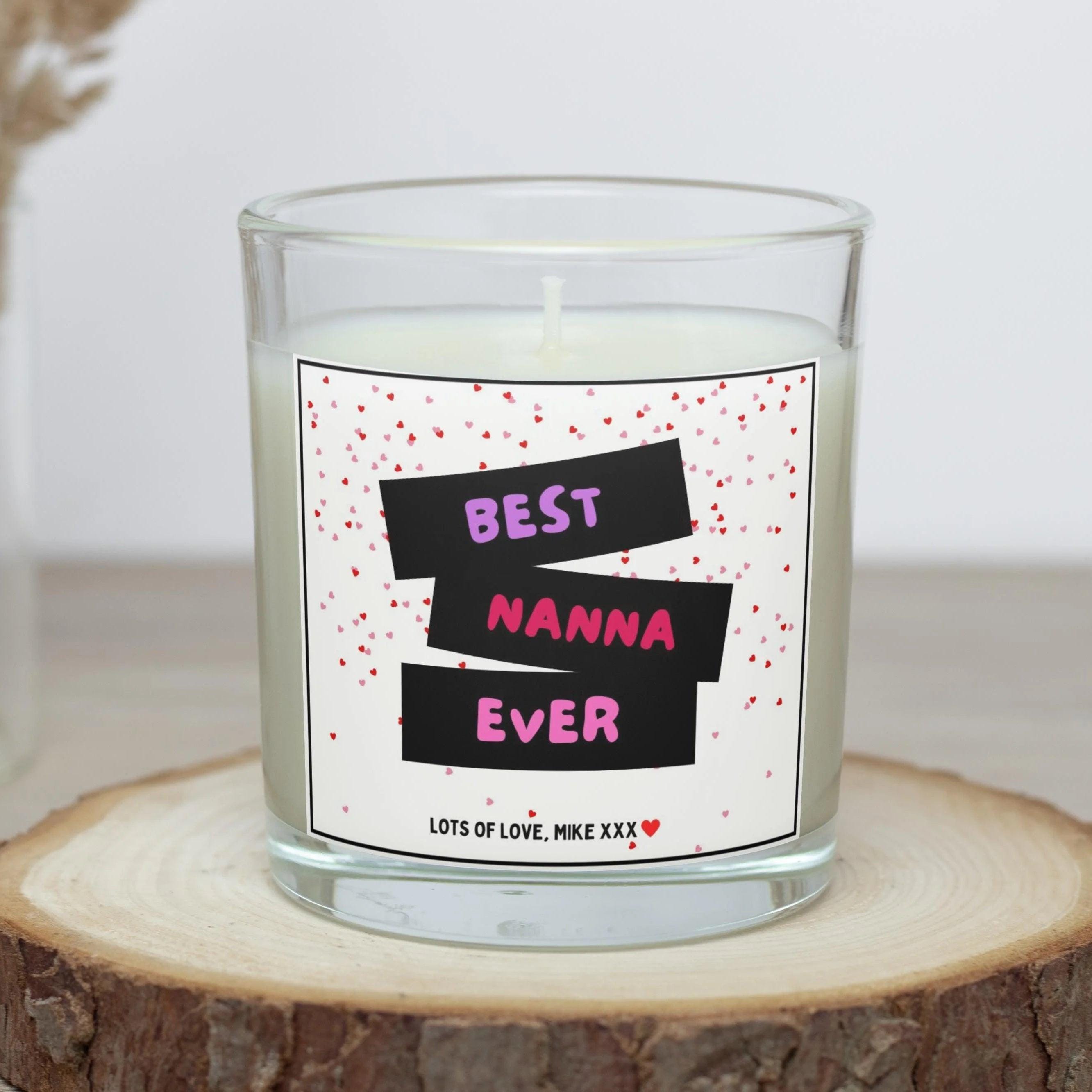 Best Nanna Ever Personalised Candle | Best Nanna Candle Gift | Any Message Nanna Gift | Candle for Nan | Grandma Birthday Gift | Custom Gift Etsy