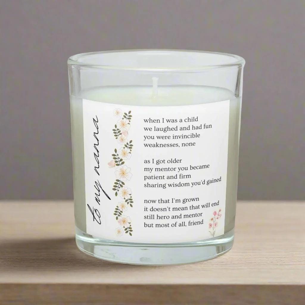 Nanna Poem Quote Personalised Candle | To my Nanna Gift | Thoughtful Gift for Nan | Cute Grandma Gift | Custom Message Poem Candle Gift Etsy