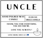 Uncle Name Message Personalised Candle Gift | Uncle Message | Thank You Uncle | Uncle Birthday | Uncle Christmas | Best Custom Uncle Gifts Etsy