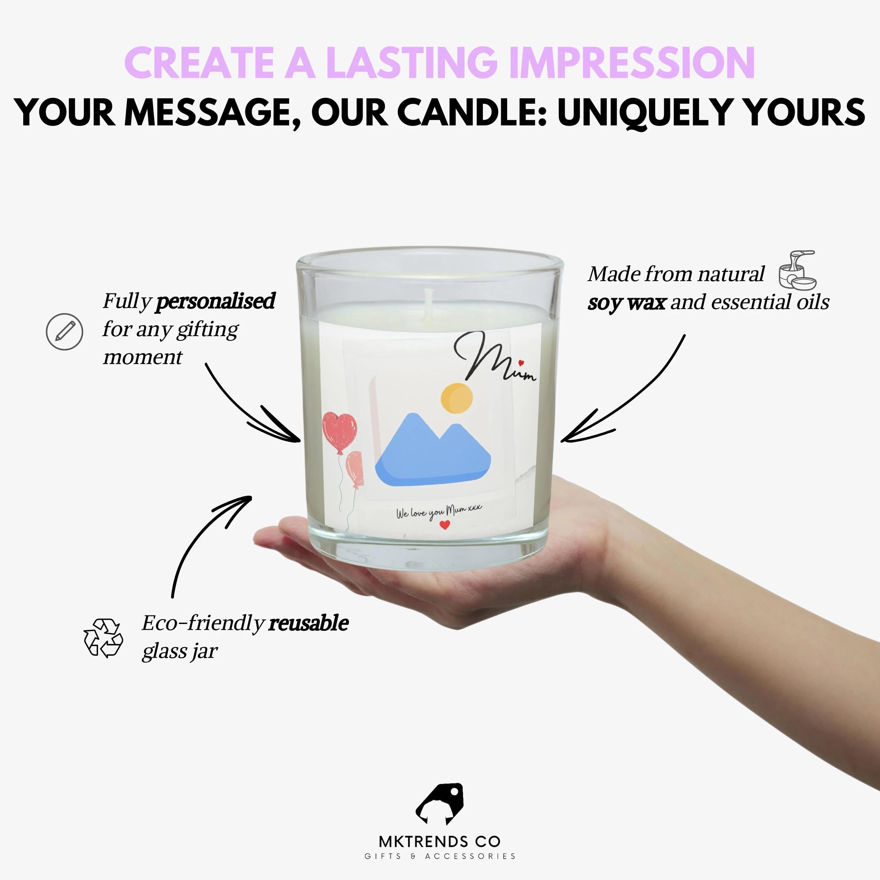 Mum Photo Message Personalised Candle | Mum Photo Gifts | Gifts for Mum | Mum Message Photo Candle | Mum Photo Message | From Son Daughter Etsy