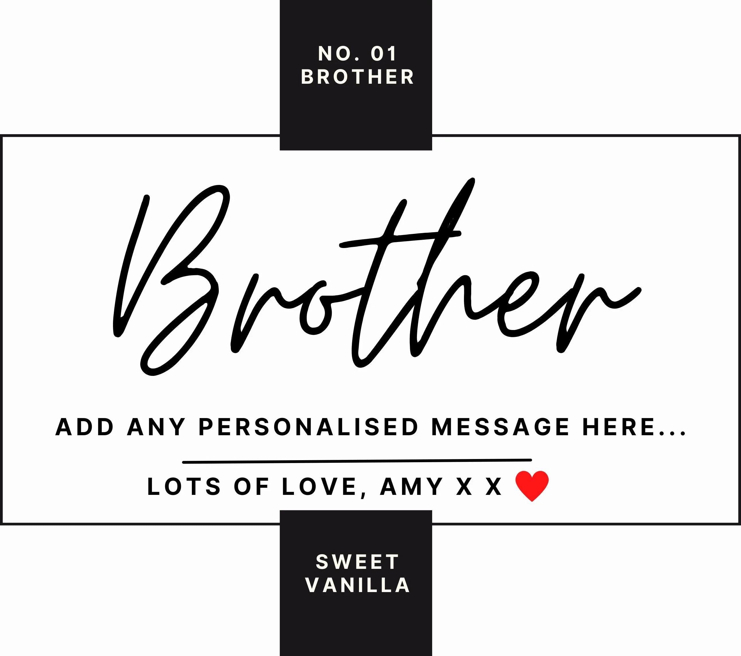 Number One Brother Personalised Candle | Gifts for Brother | Brother Gifts | Brother Message Gift | Best Brother Candle Gift | No.01 Brother Etsy