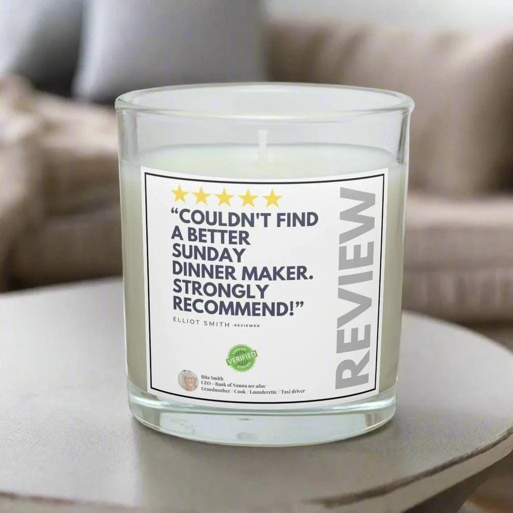 Nanna Funny Review Personalised Candle | Funny Gift for Nanna | Nanna Birthday | Nanna Christmas | Mother's Day | Novelty Nanna Review Gifts Etsy