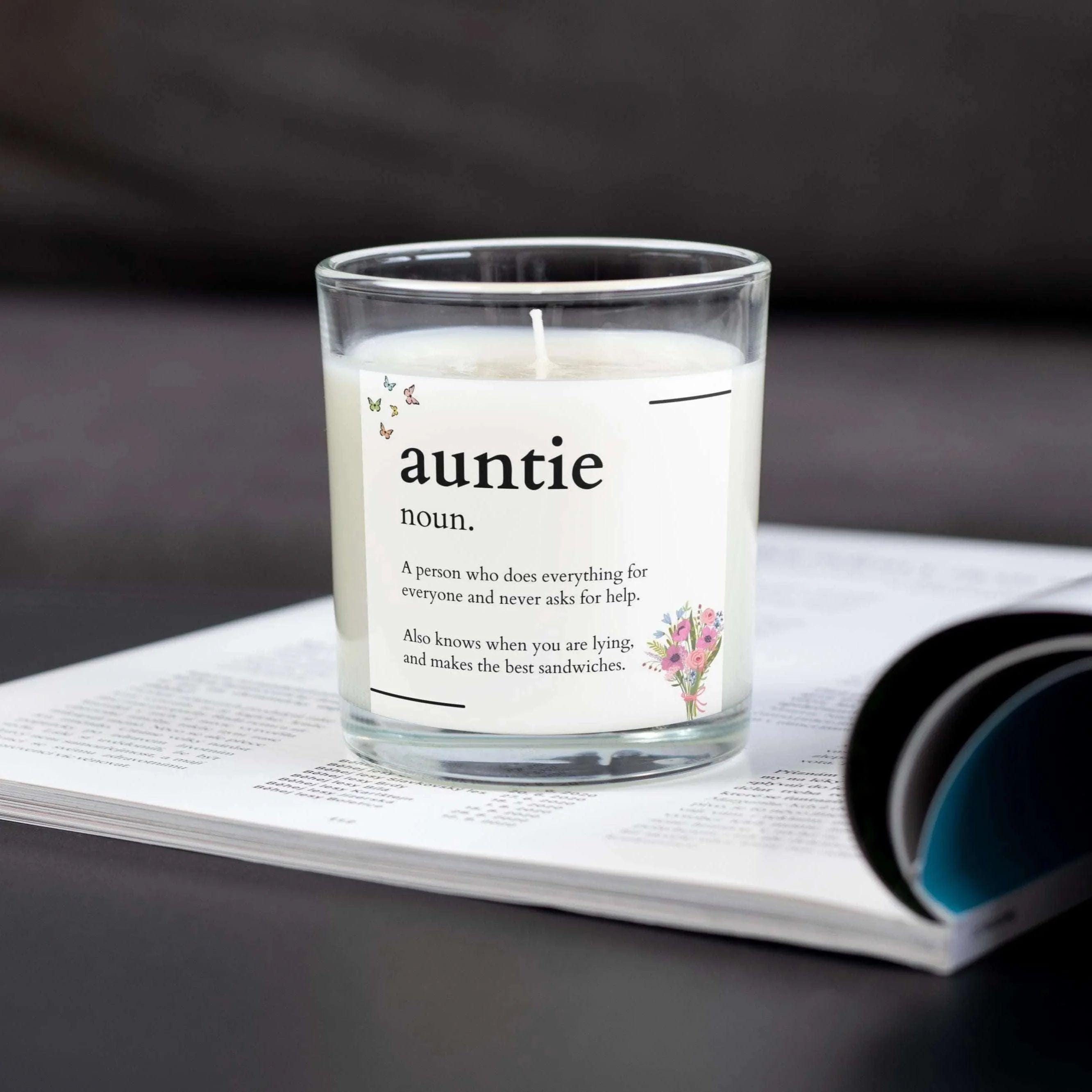 Auntie Noun Quote Personalised Candle Gift | Auntie Noun Gift | Auntie Definition Gift | Auntie Message Gift | Thoughtful Candle for Auntie Etsy