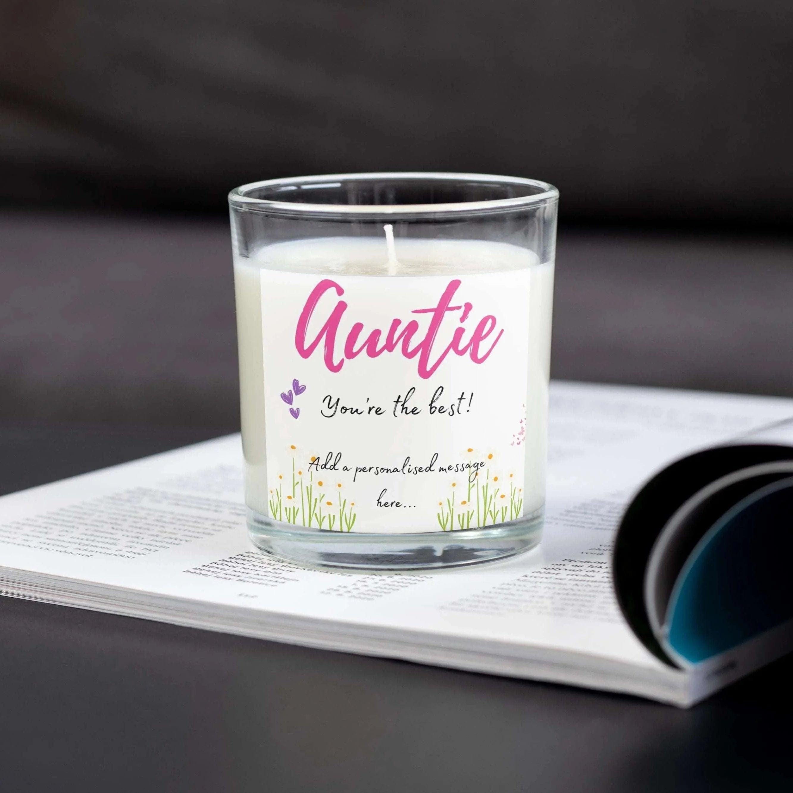 Auntie you're the Best Personalised Candle | Best Auntie Gift | Auntie Christmas Gift | Auntie Birthday Gift | Auntie Message Gifts | Aunty Etsy