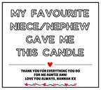 Auntie Favourite Niece Nephew Message Personalised Candle | Auntie Gift | Funny Auntie Gift | Gift for Auntie | From Niece Nephew Gifts Etsy