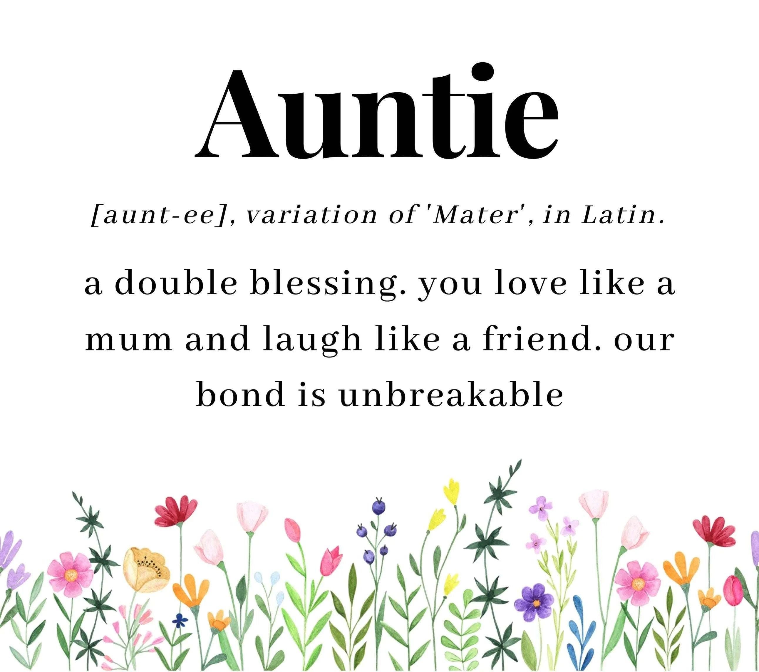 Auntie Noun Definition Personalised Candle Gift | Gift for Aunty | Auntie Definition Message Gift | Aunty Quote Message Candle | Auntie Gift Etsy