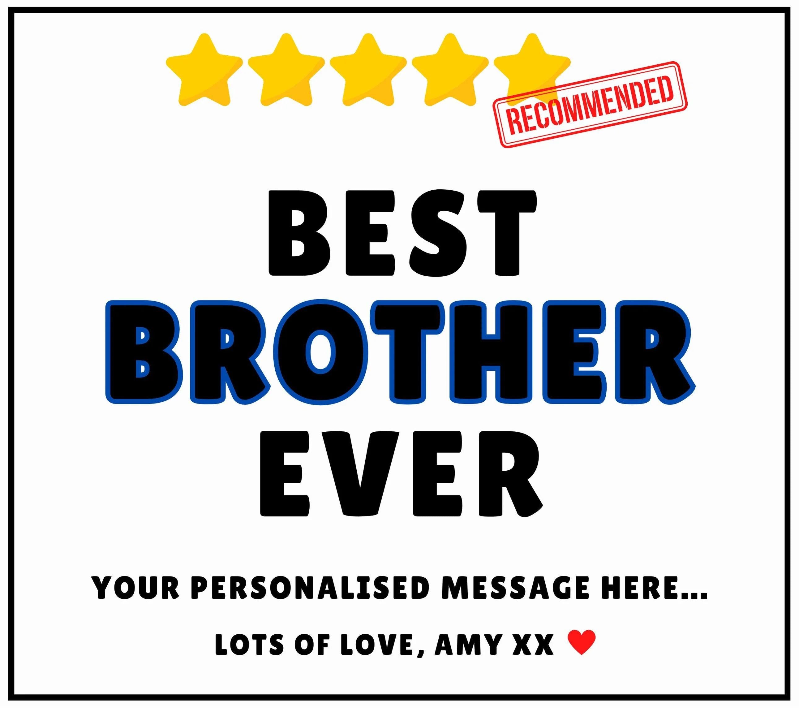 Best Brother Ever 5-Stars Review Personalised Candle | Novelty Best brother Ever Review | Brother Birthday | Thank You Brother Candle Gift Etsy