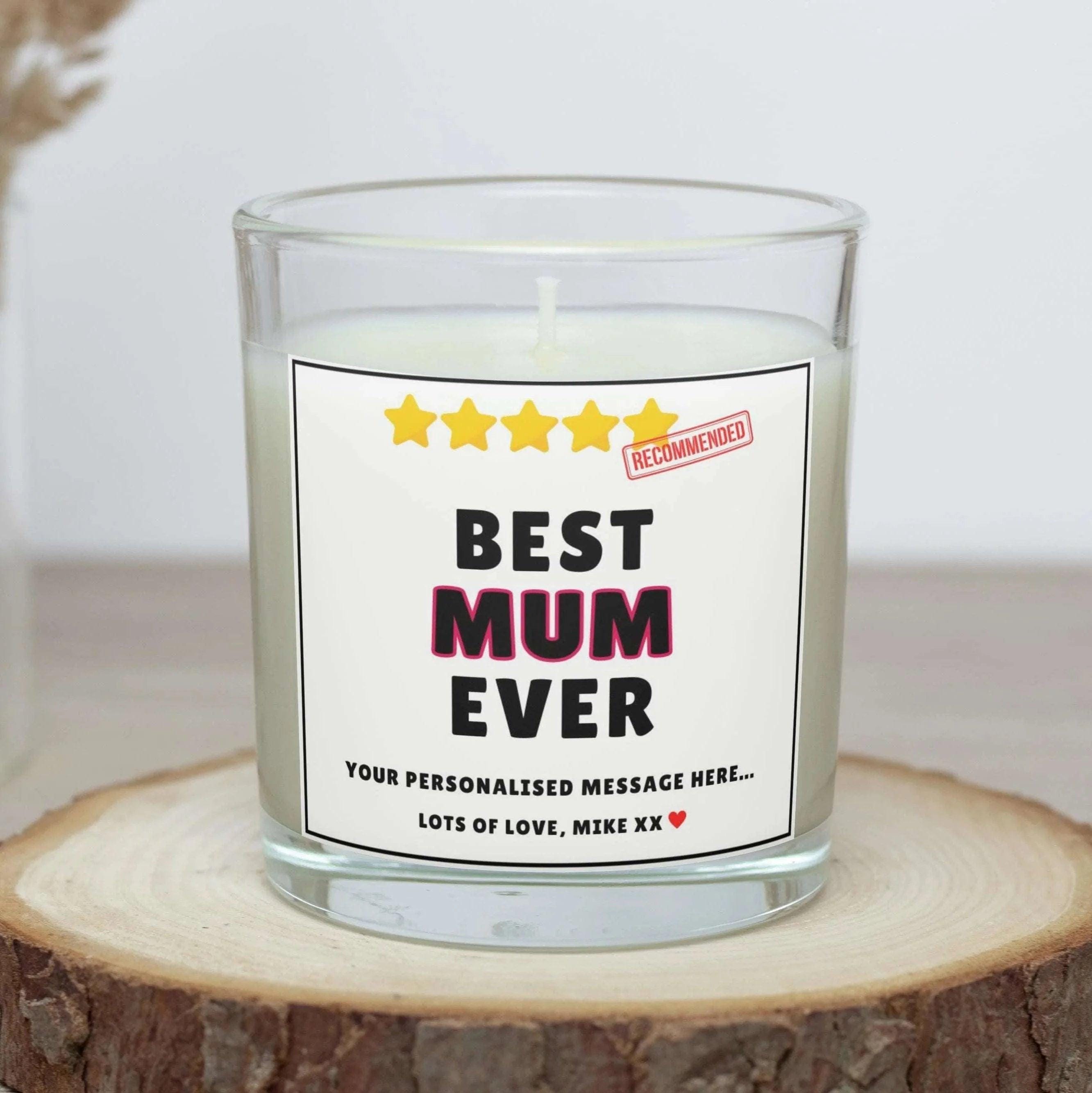 Best Mum Ever 5 Stars Award Personalised Candle Gift | Gift for Mum | Novelty Funny Gift for Mum | Funny Mum Rating Candle | Five Star Mum Etsy