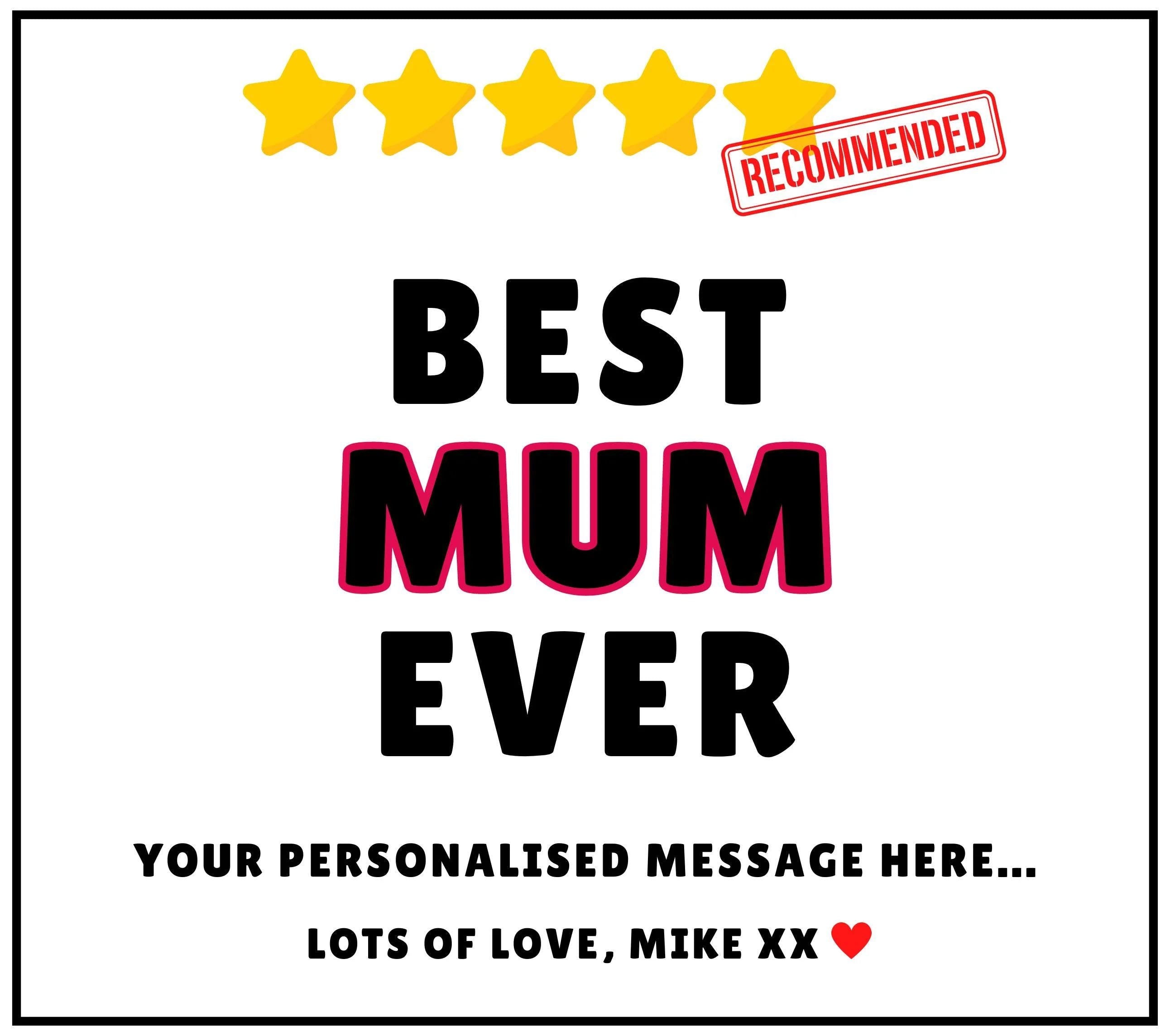 Best Mum Ever 5 Stars Award Personalised Candle Gift | Gift for Mum | Novelty Funny Gift for Mum | Funny Mum Rating Candle | Five Star Mum Etsy